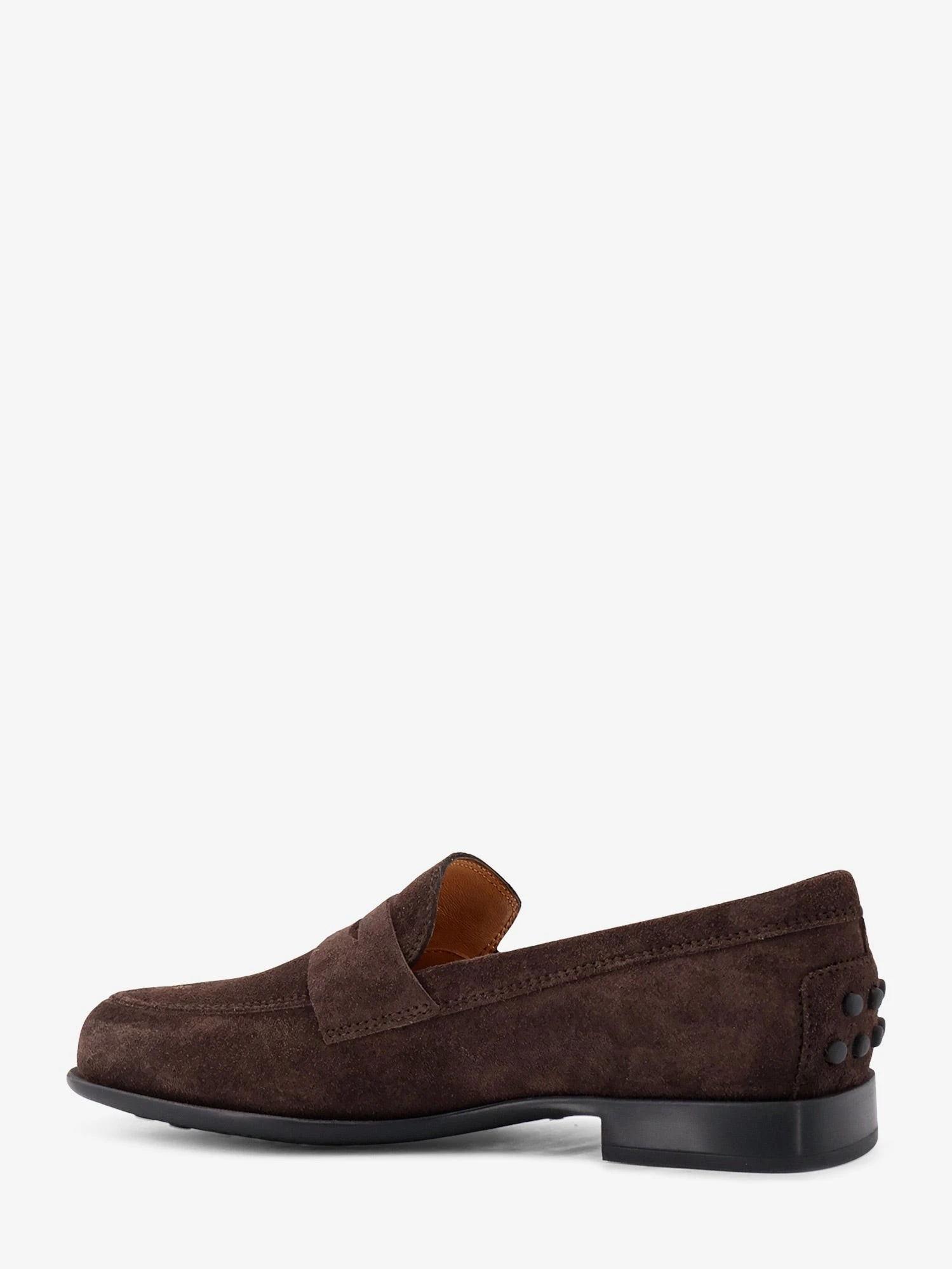 Suede loafers with side logo.webp