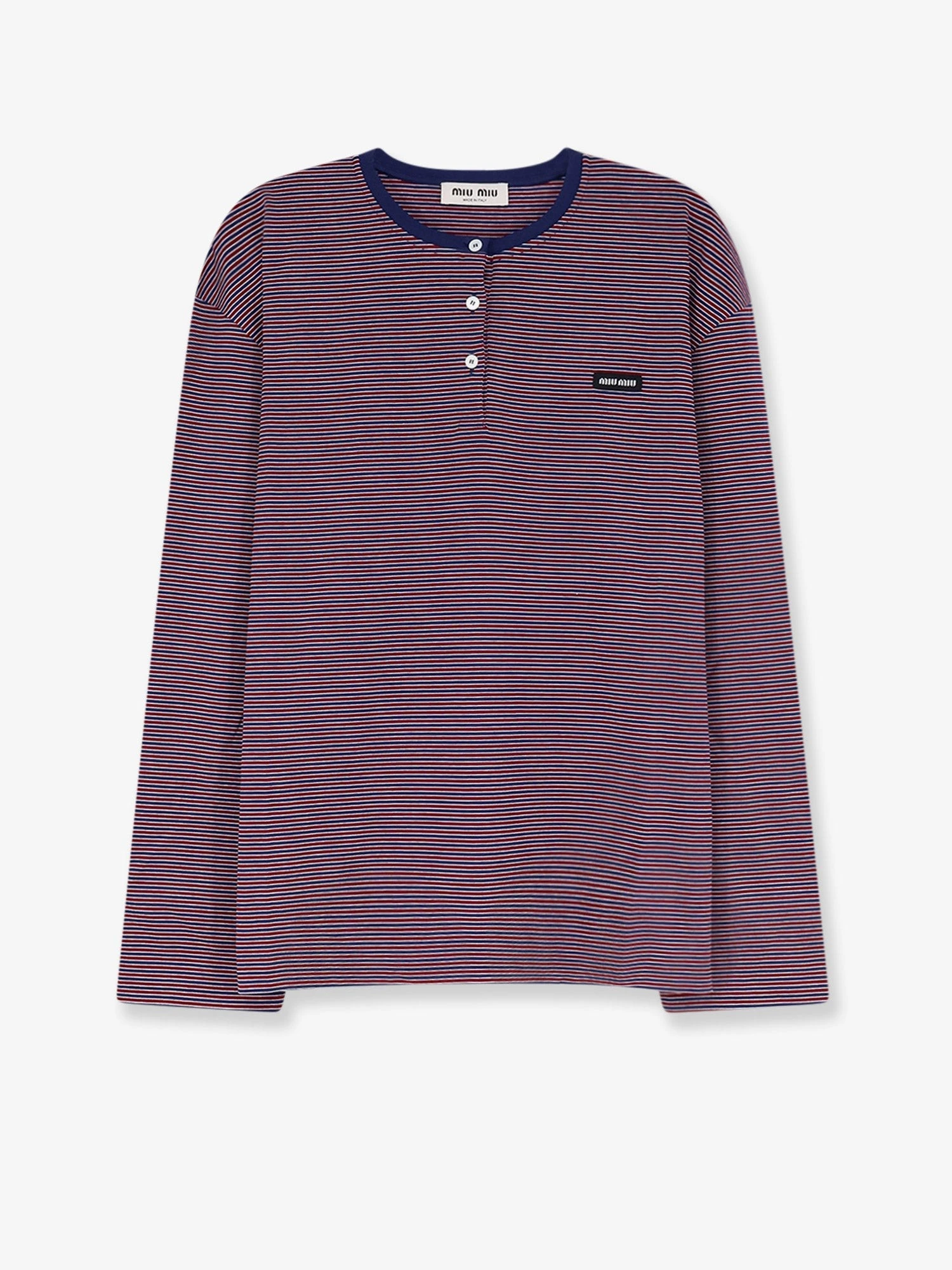 Cotton T-shirt with striped pattern.webp