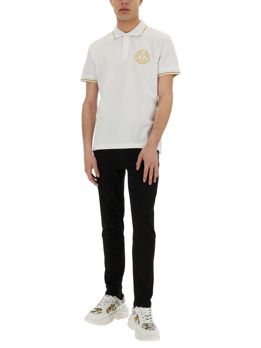 POLO IN COTONE CON V-EMBLEM.webp