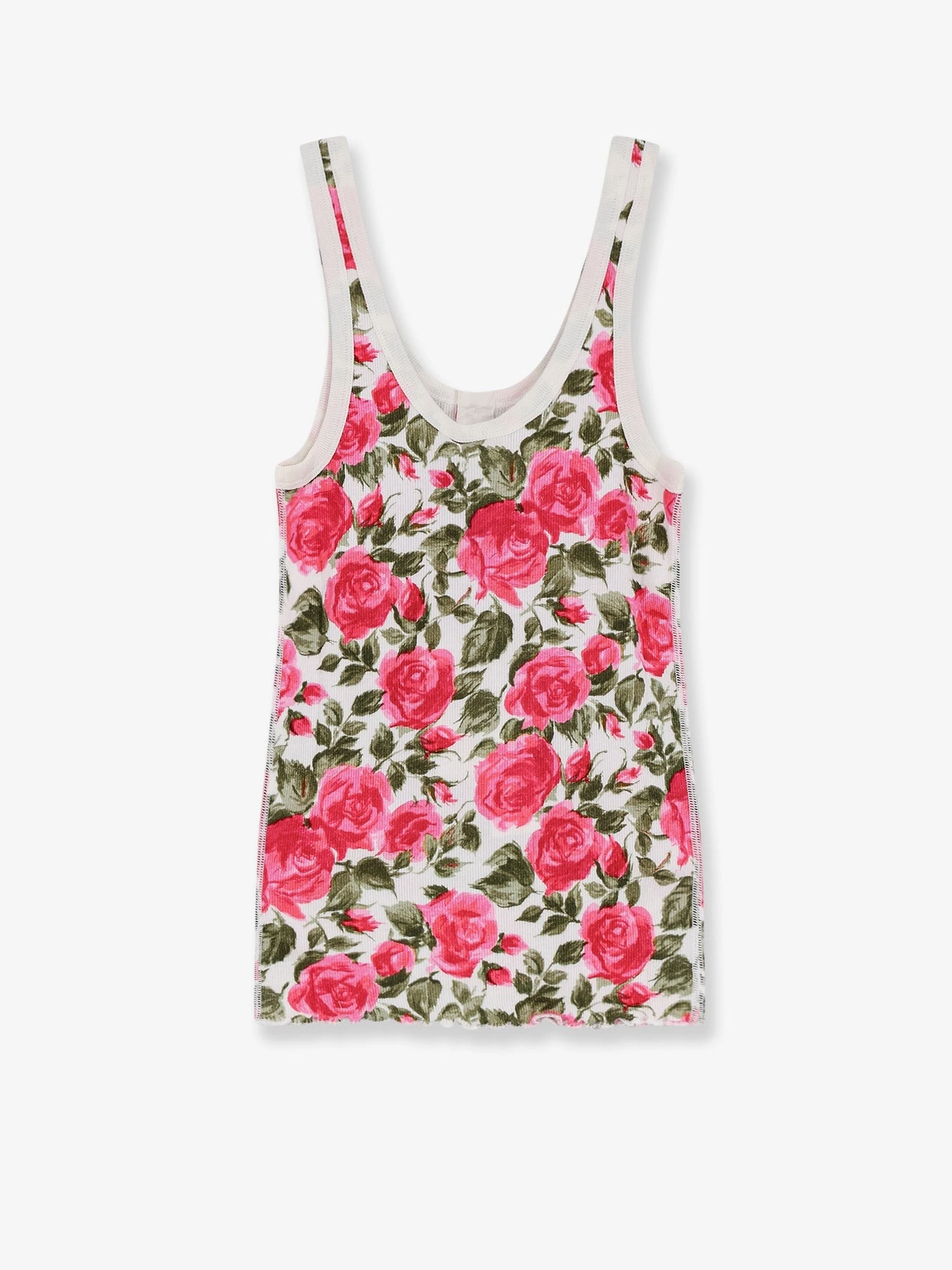 Cotton Henley tank top with all-over floral pattern.webp