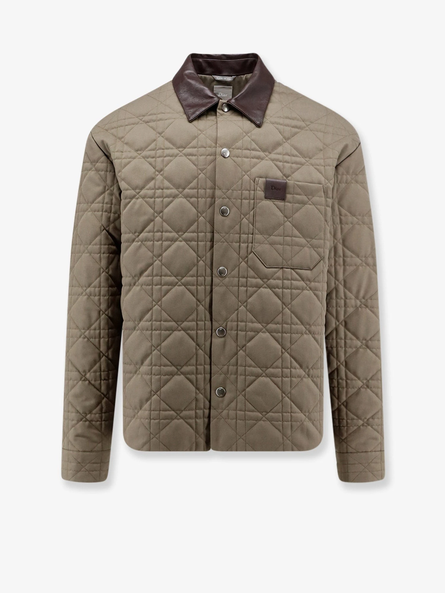 Cannage Shirt/Jacket with Dior patch and leather collar.webp