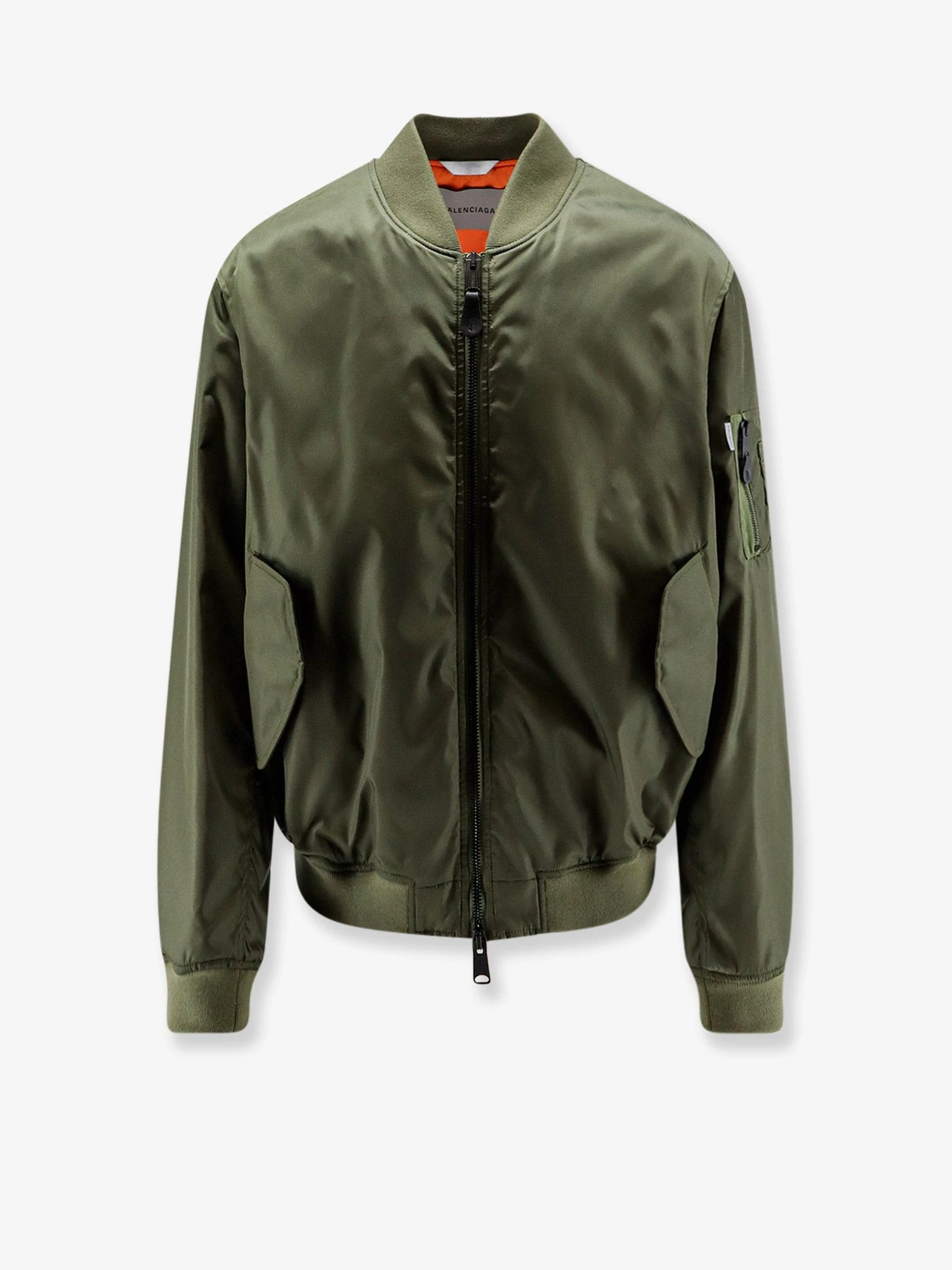 Nylon bomber with orange lining.webp