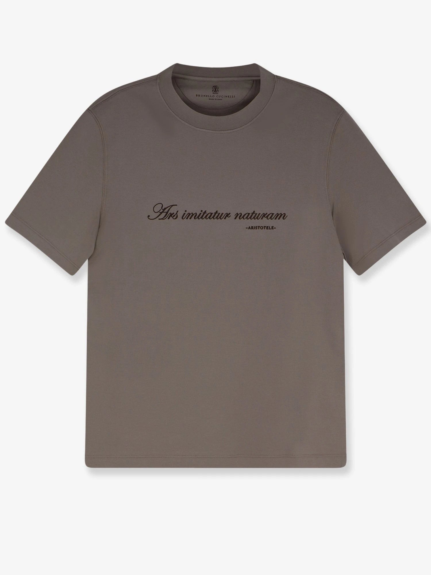 Cotton T-shirt with front embroidery