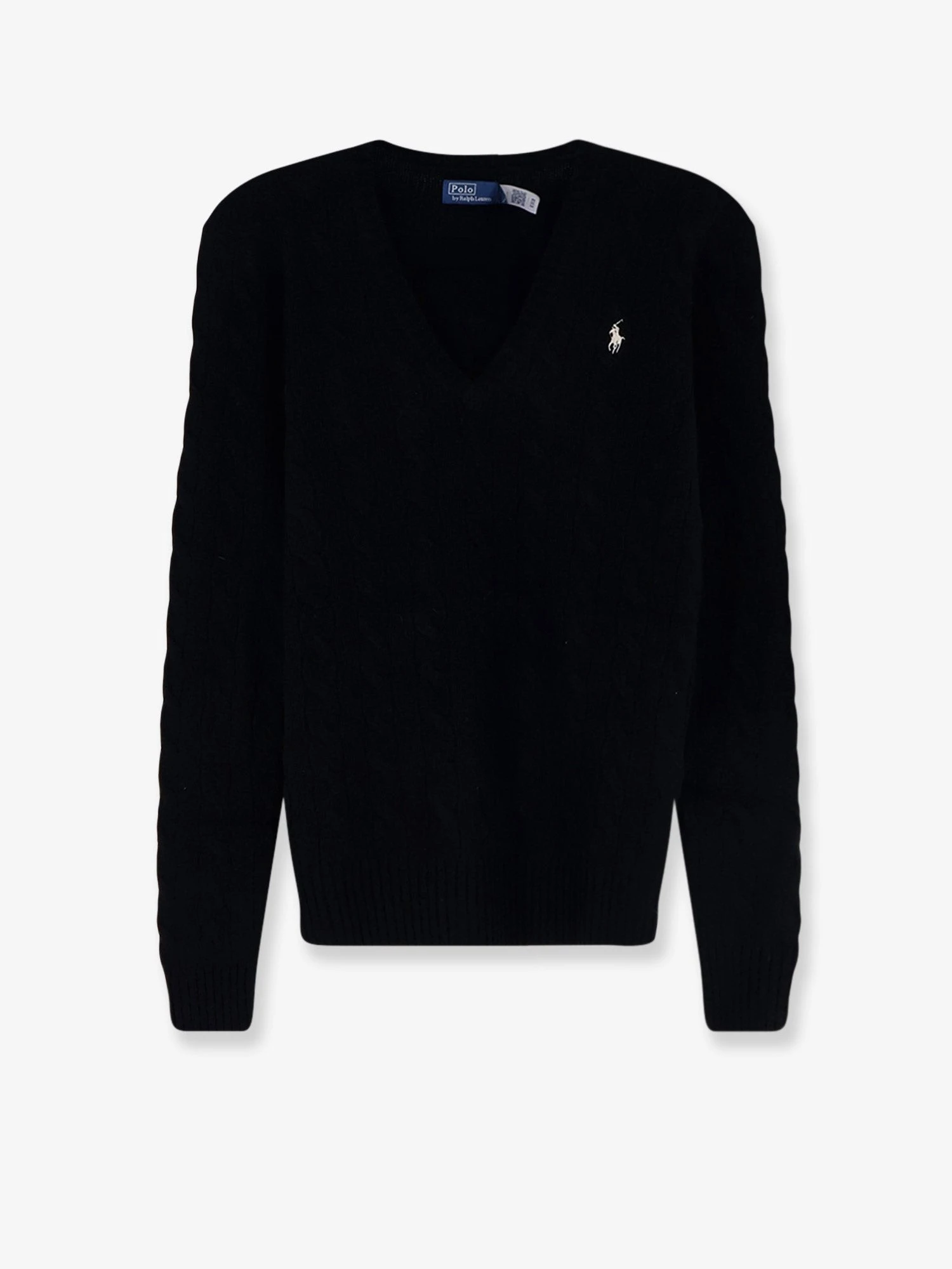Wool and cashmere blend sweater with embroidered logo on the front