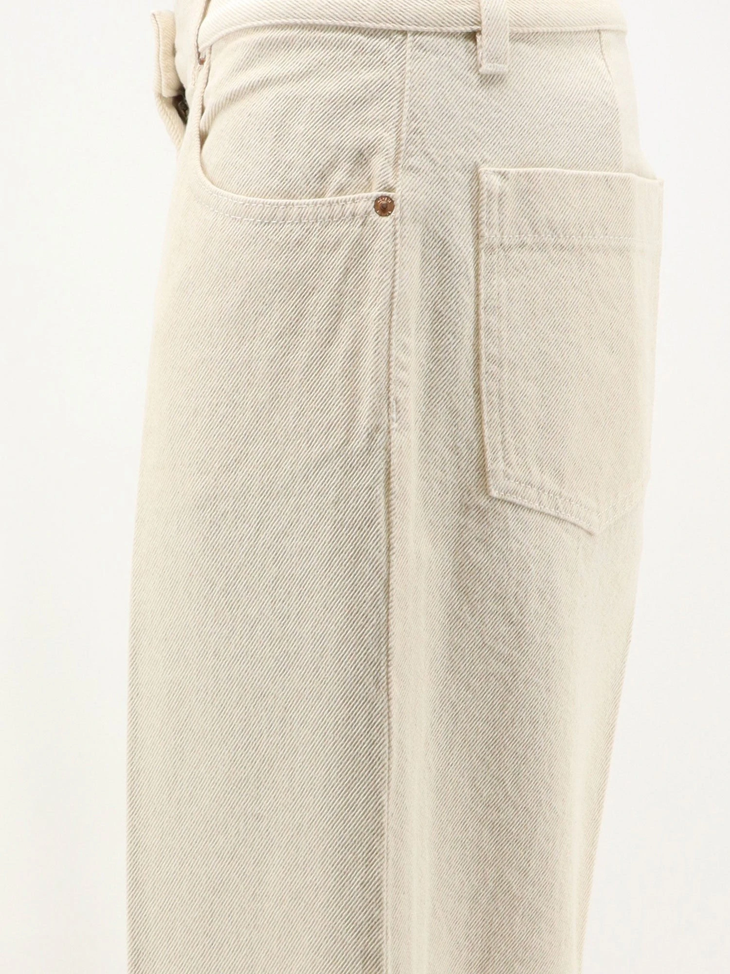 Denim trousers with back logo patch.webp