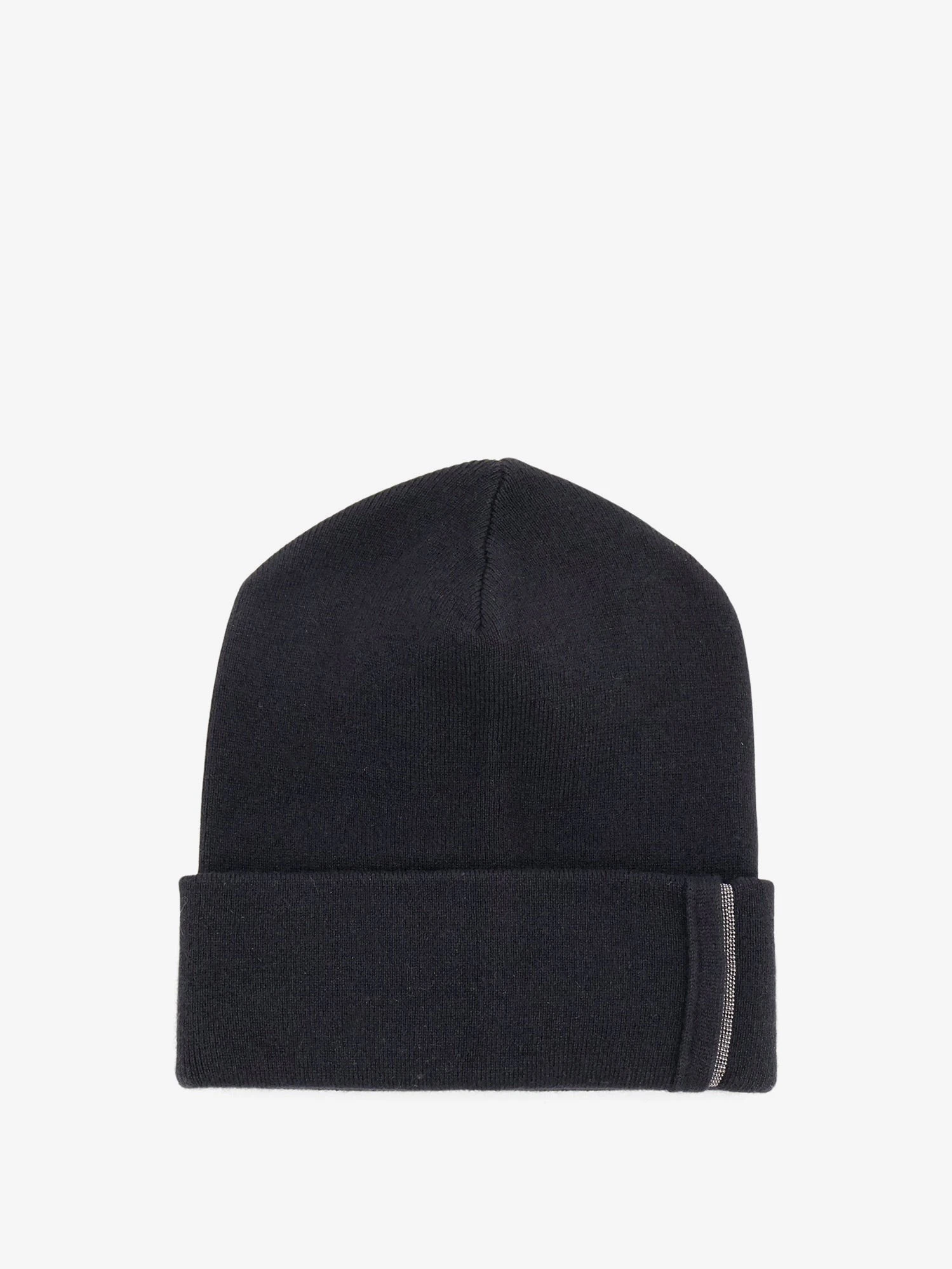 Cashmere hat with Monili detail.webp