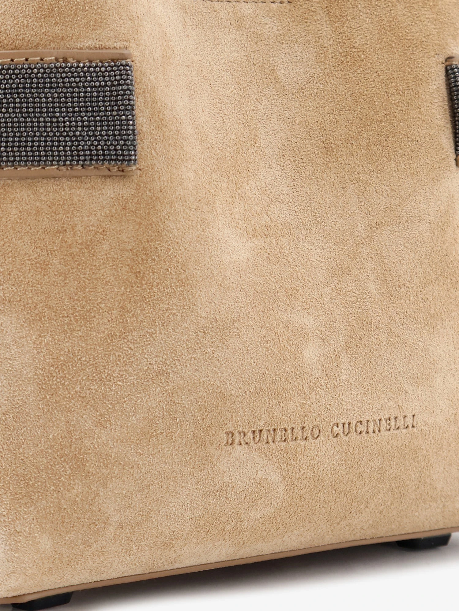 Suede shoulder bag with Monili detail.webp