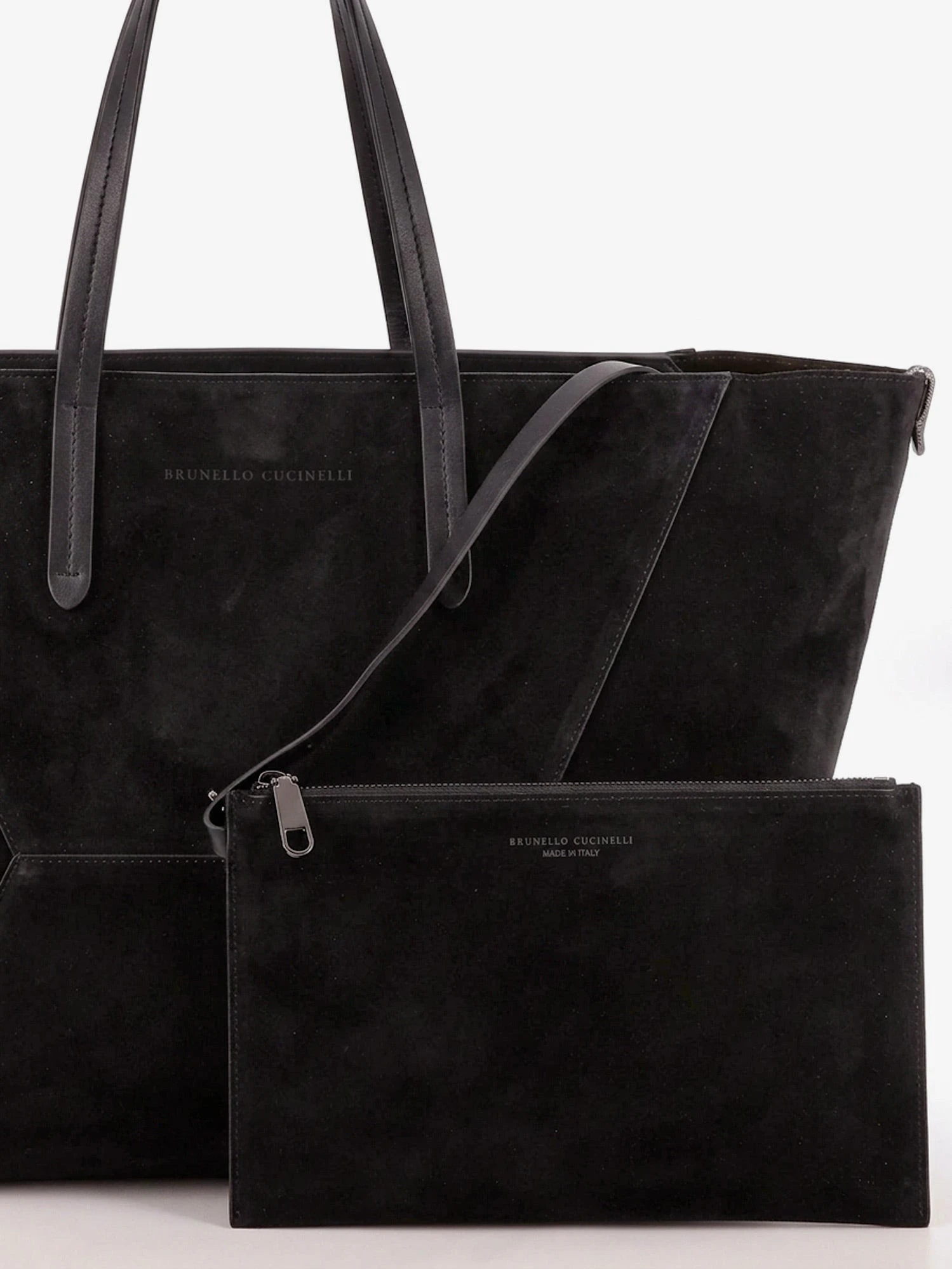 BC Duo suede shoulder bag with engraved logo.webp