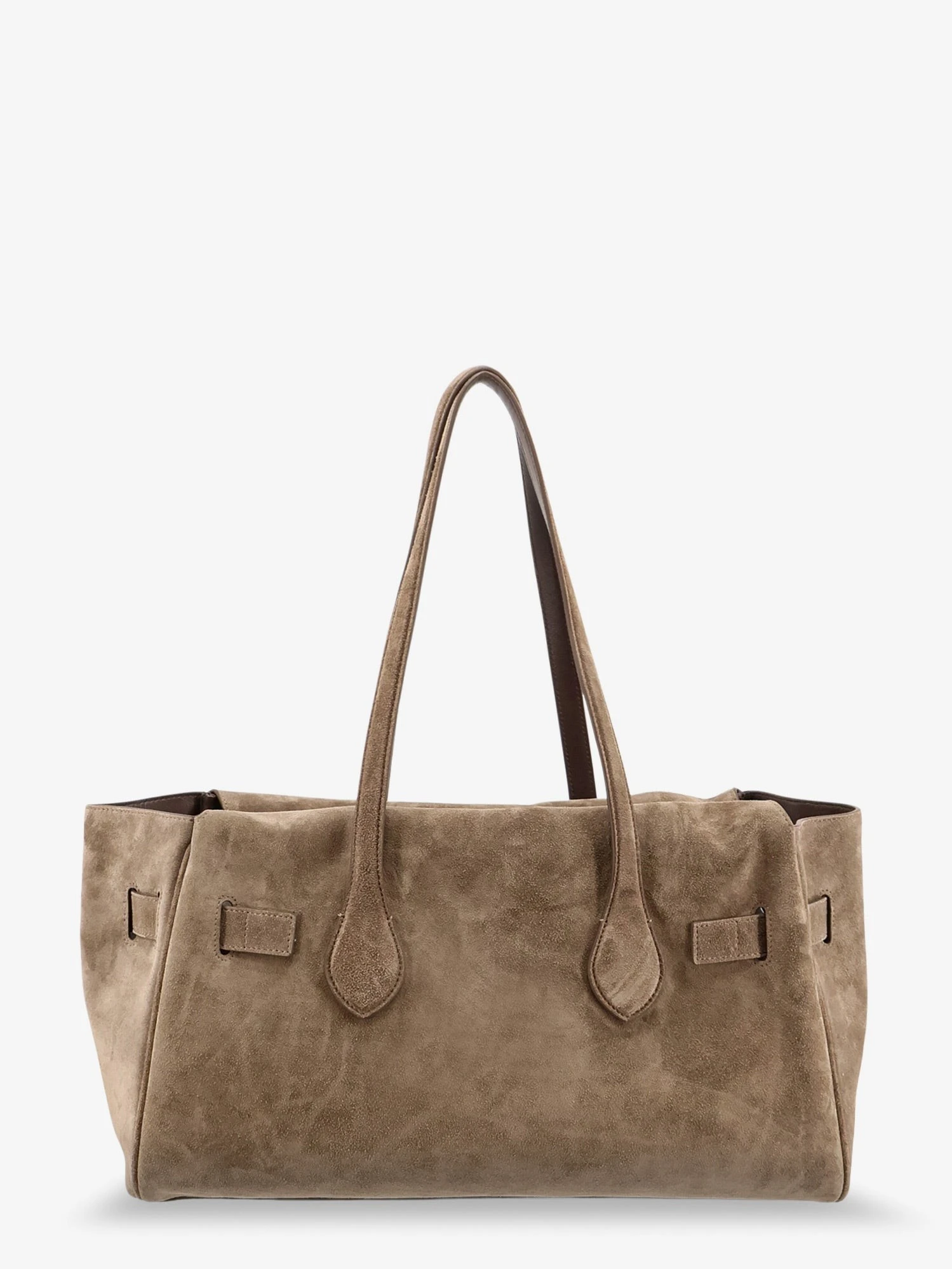Suede shoulder bag with logo padlock detail.webp