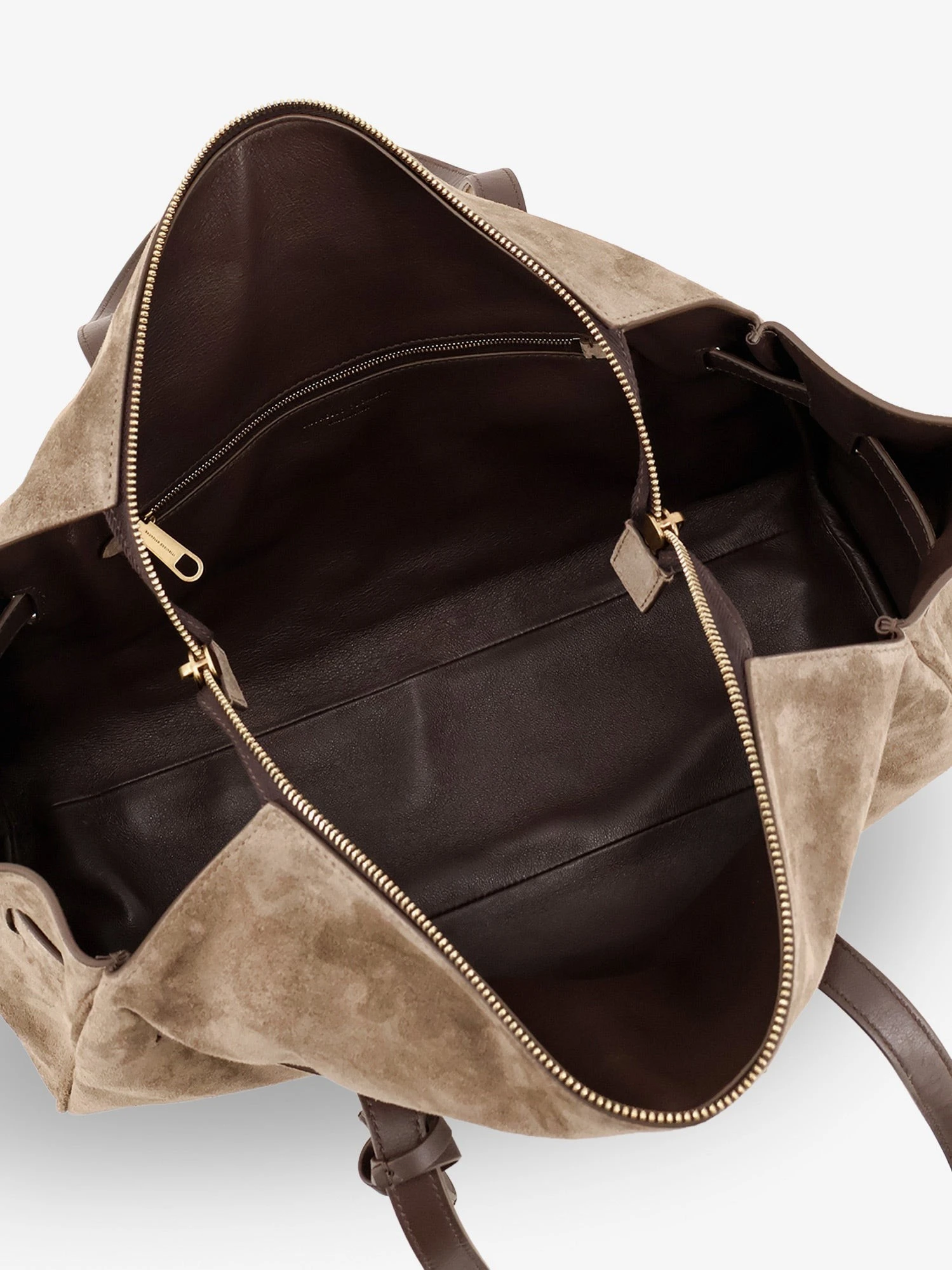 Suede shoulder bag with logo padlock detail.webp