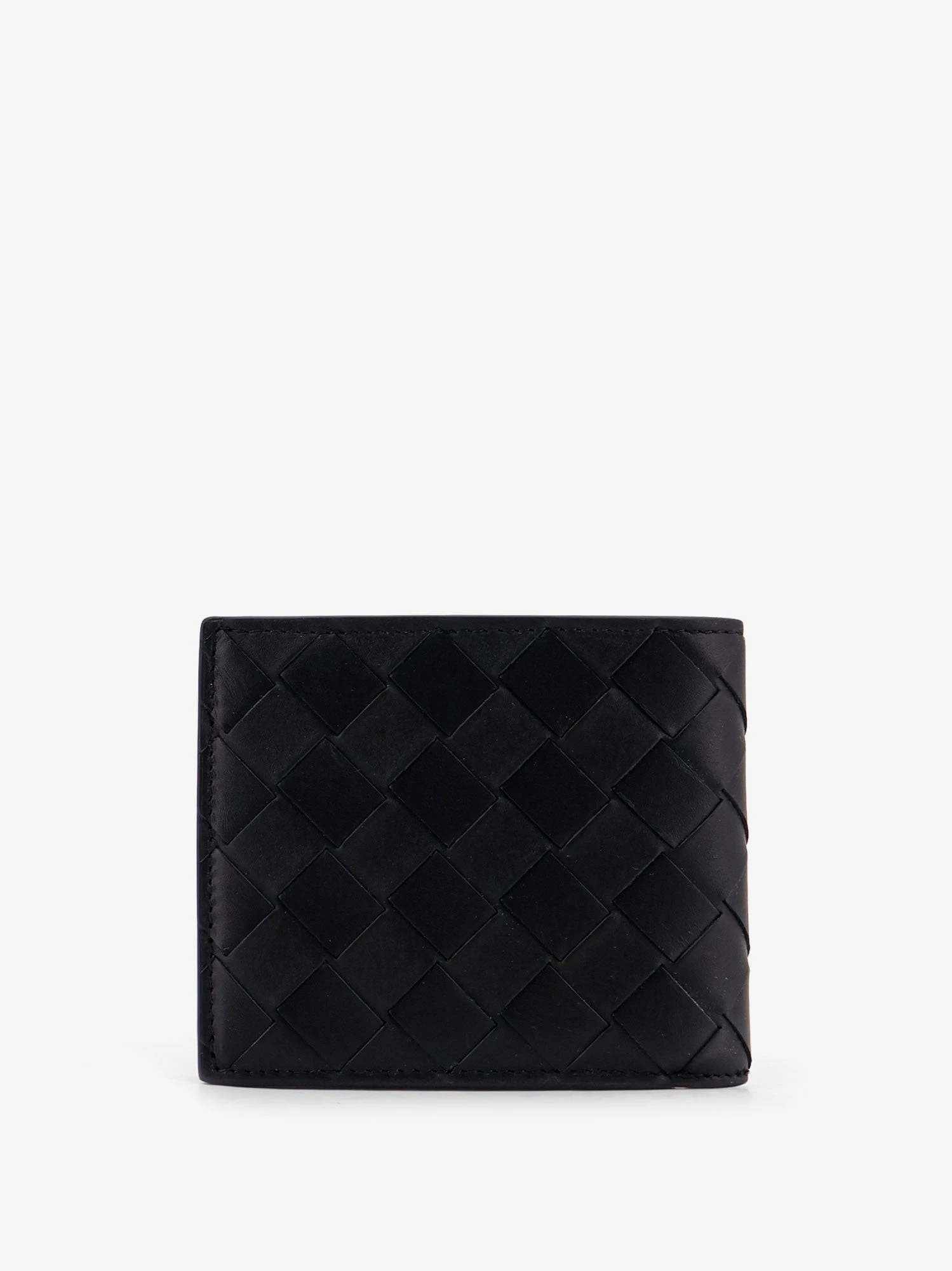 Leather wallet with Intrecciato pattern.webp