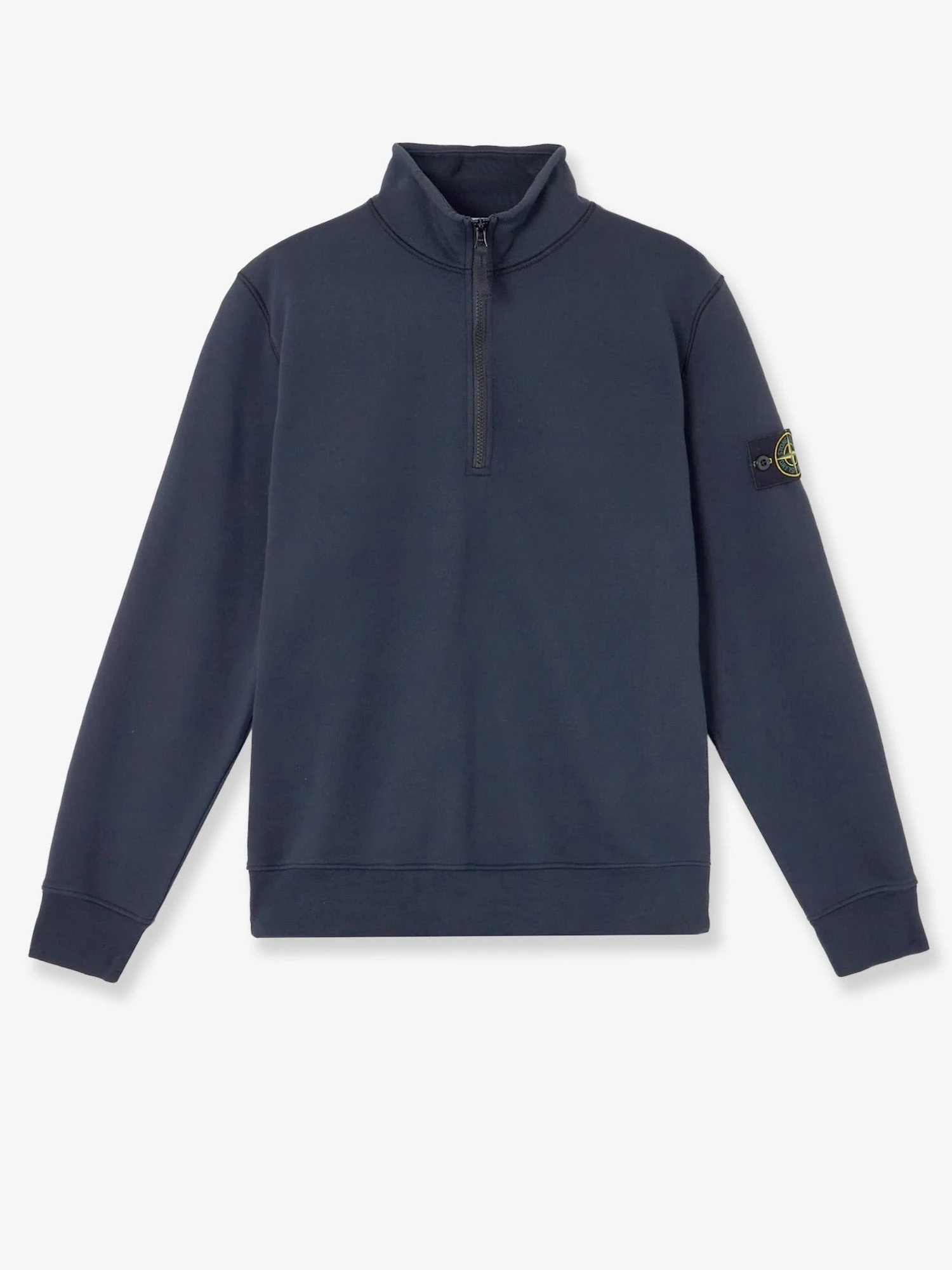 Cotton sweatshirt with side logo patch.webp