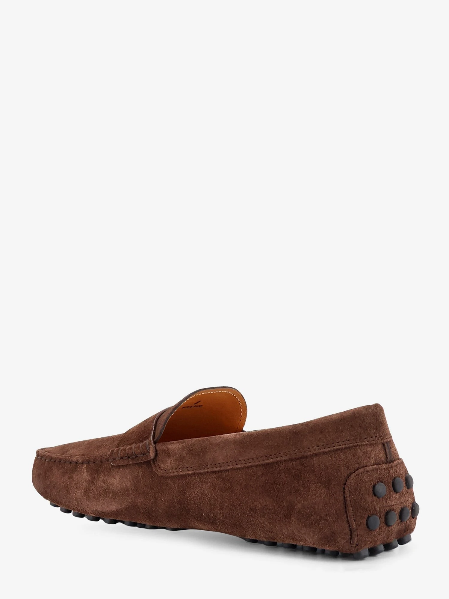 Suede loafers with Gommini detail on the back.webp