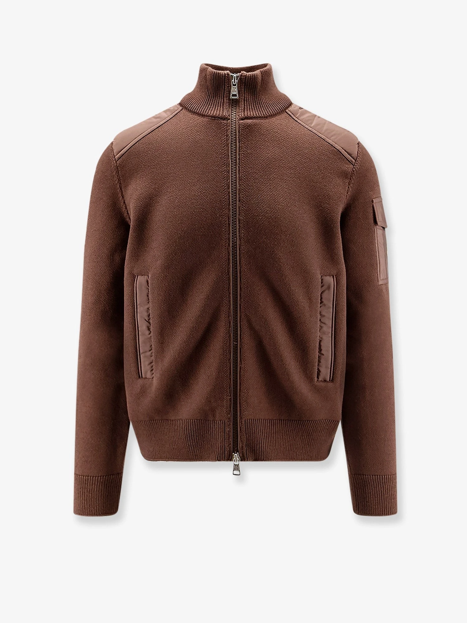 Virgin wool cardigan with Logo patch.webp