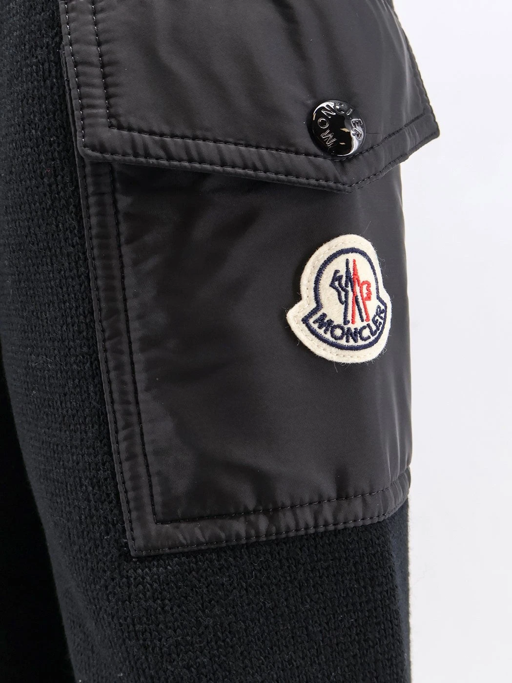 Virgin wool cardigan with Logo patch