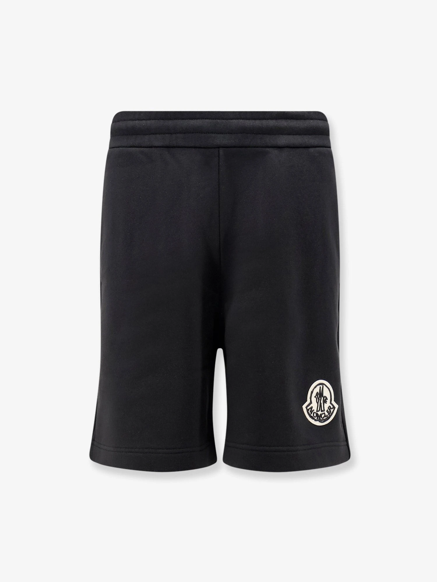 Cotton bermuda shorts with front logo patch.webp
