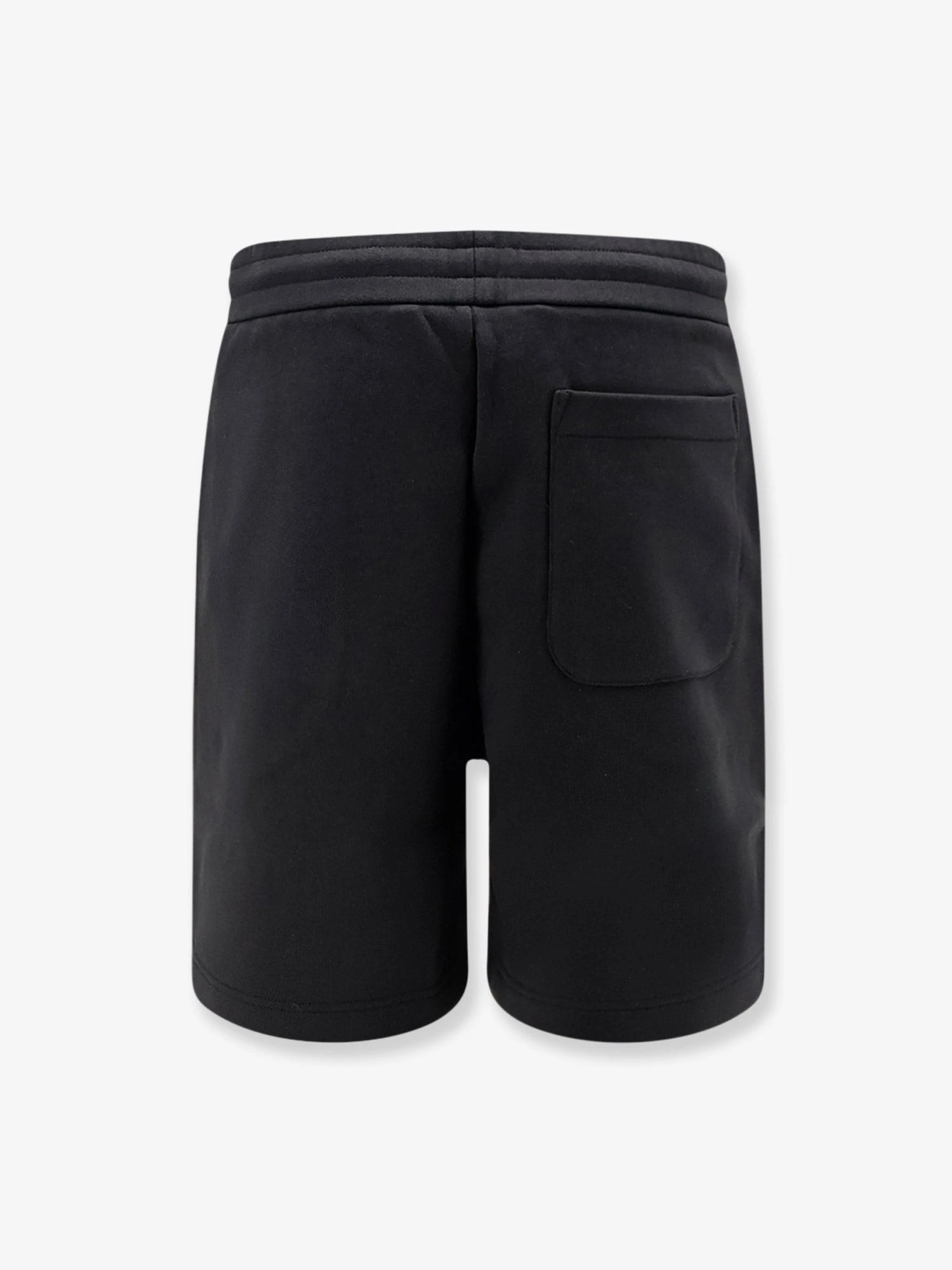 Cotton bermuda shorts with front logo patch.webp