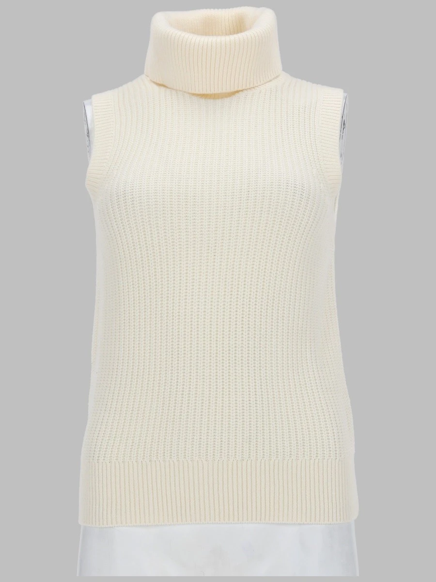 TOP SMANICATO A COLLO ALTO IN MISTO LANA.webp