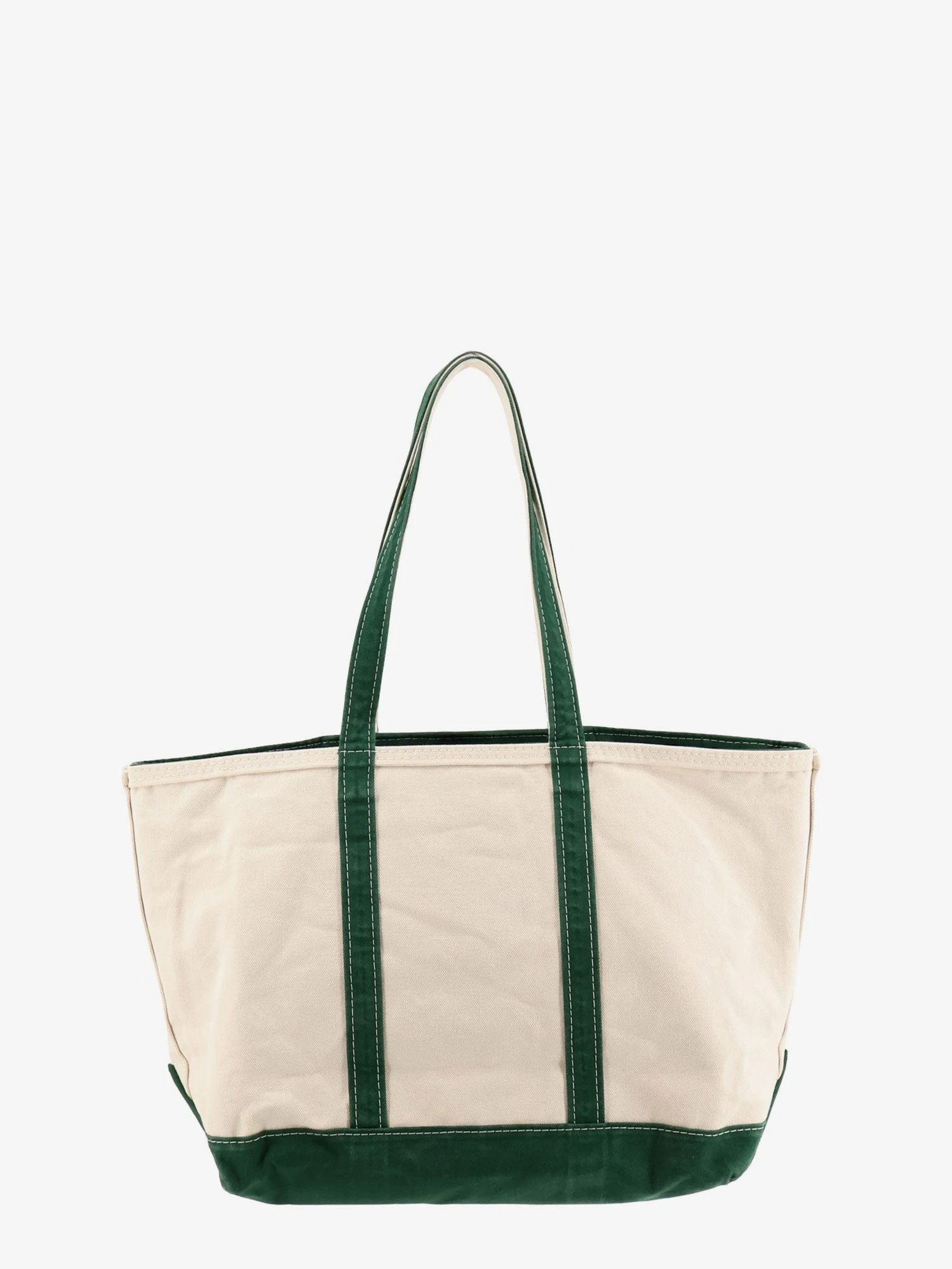 Denim shoulder bag with embroidered logo on the front