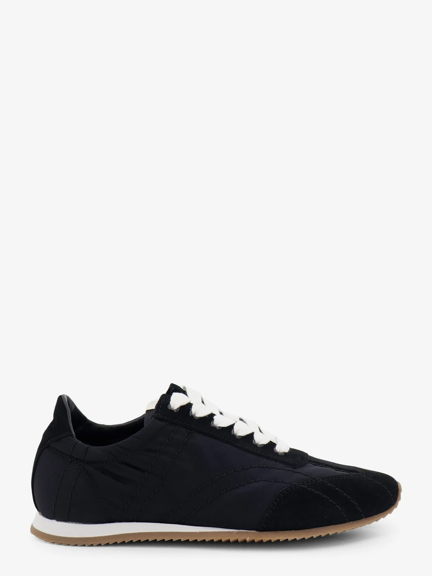 Nylon and suede sneakers with all-over stitching.webp