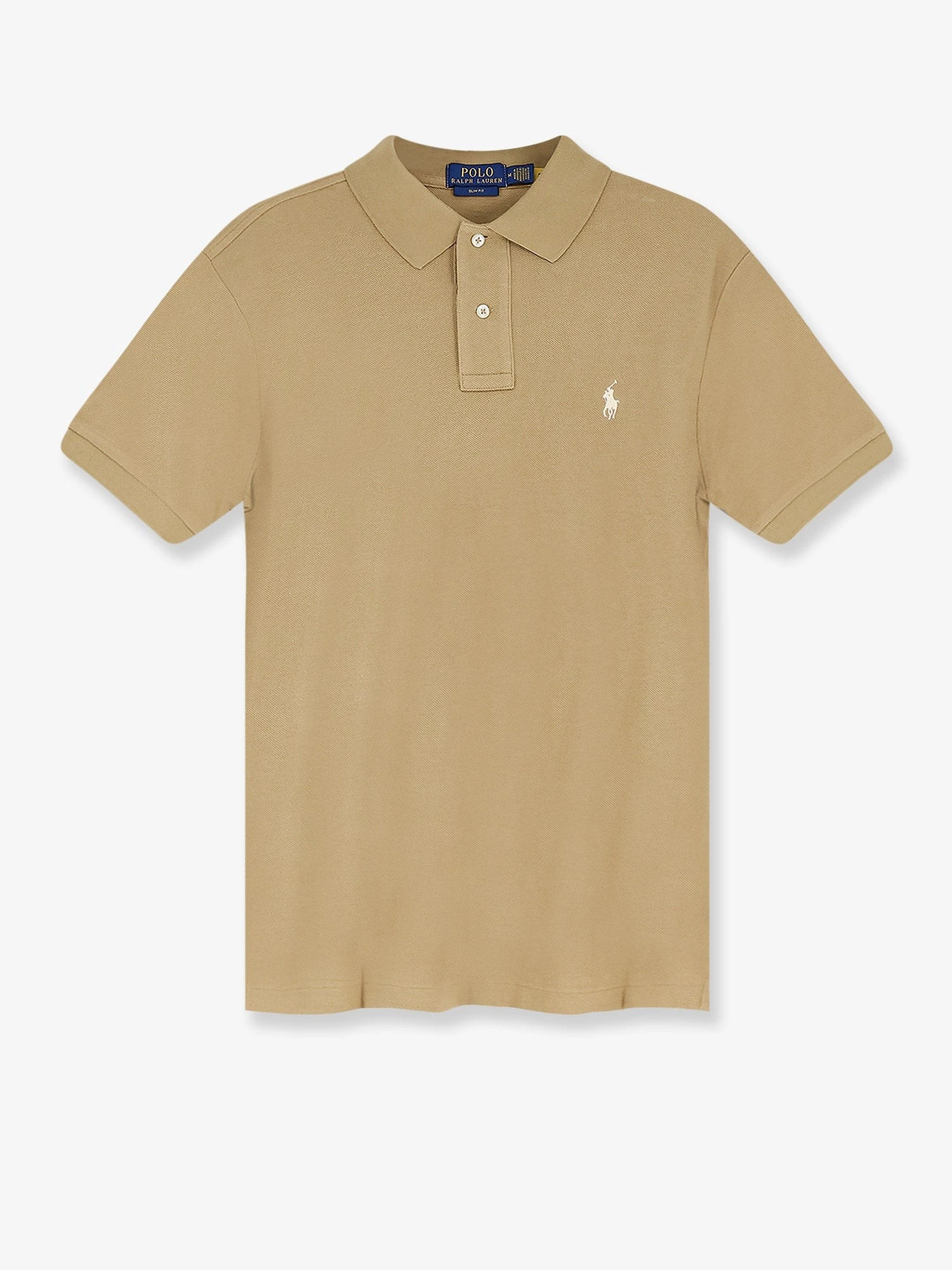 Cotton polo shirt with frontal logo embroidery.webp
