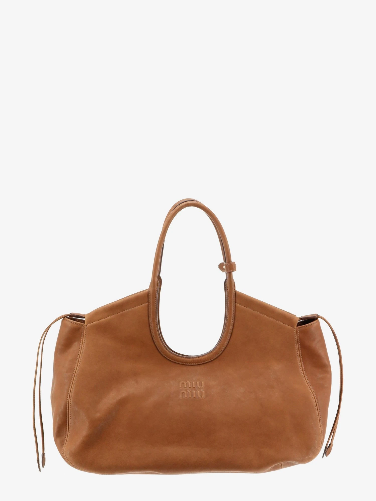 Ivy leather handbag with front lettering logo.webp