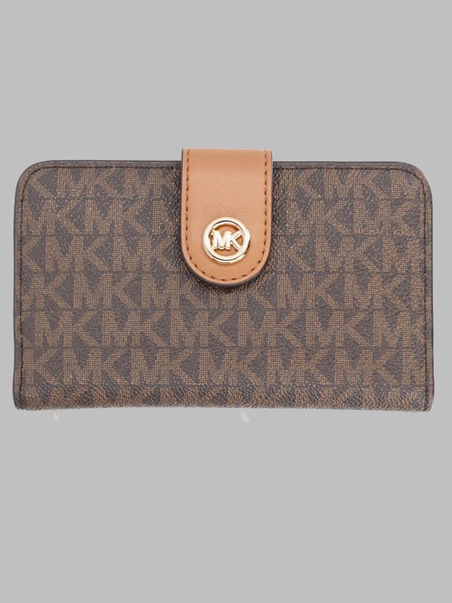 PORTAFOGLIO MEDIUM CON STAMPA LOGO E CIONDOLO MK POP.webp