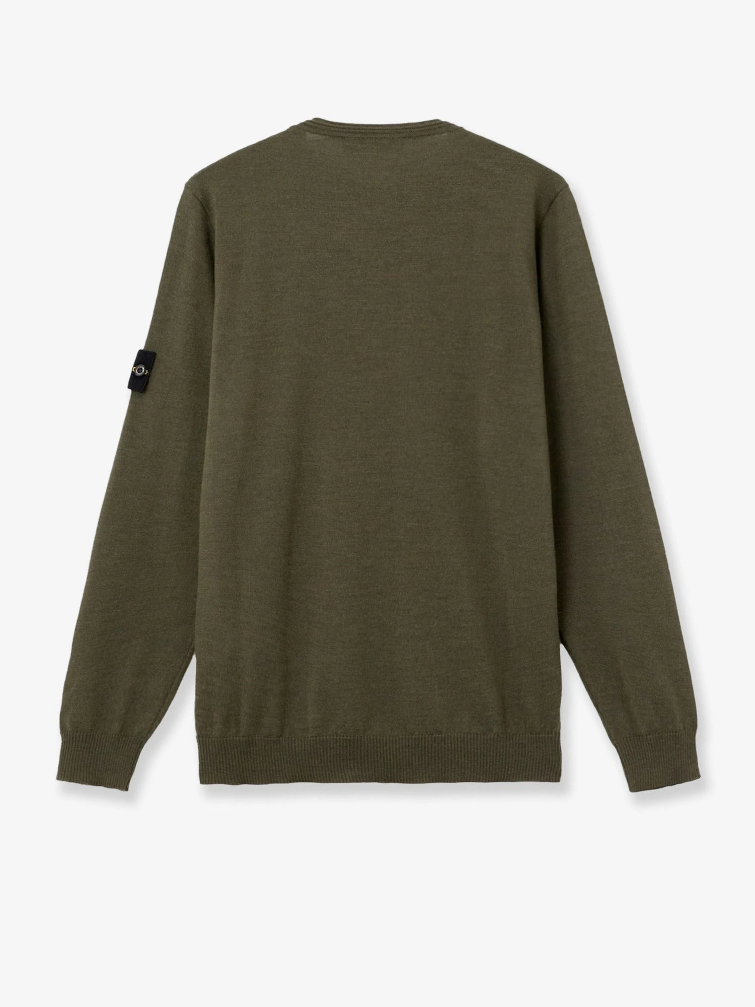 Wool sweater with side logo patch