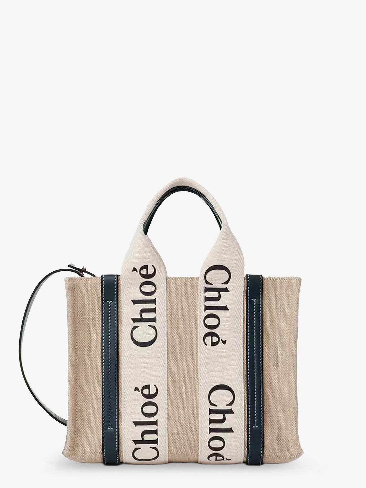 Woody linen canvas and leather crossbody bag.webp