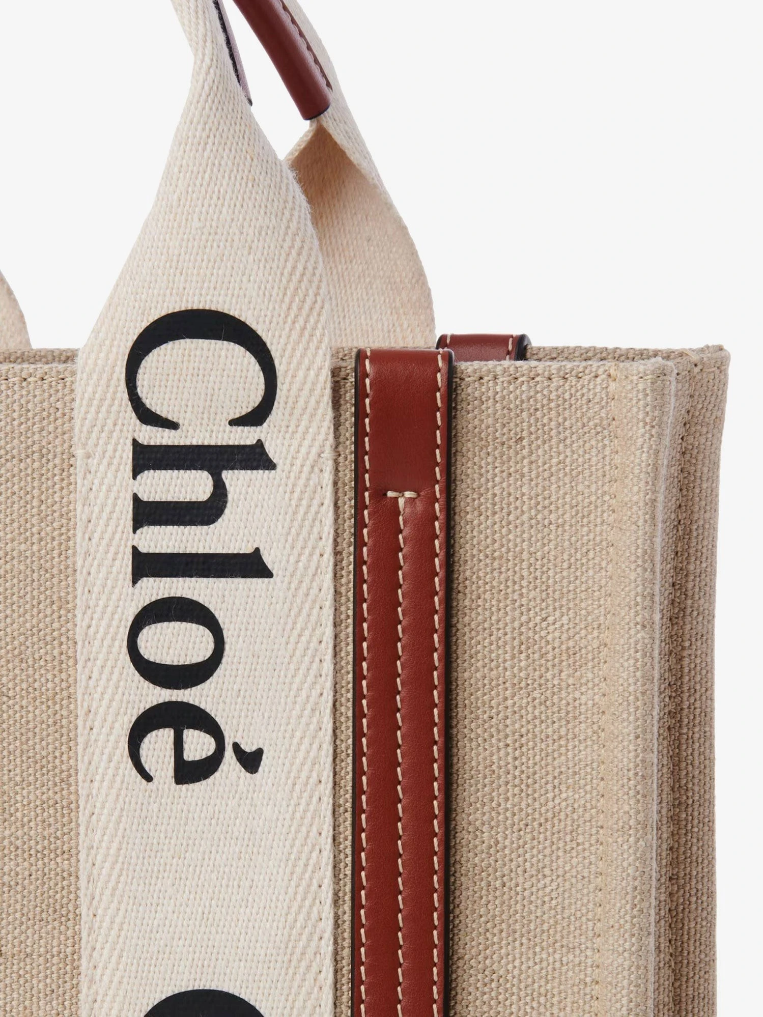 Woody linen and leather Tote Bag.webp