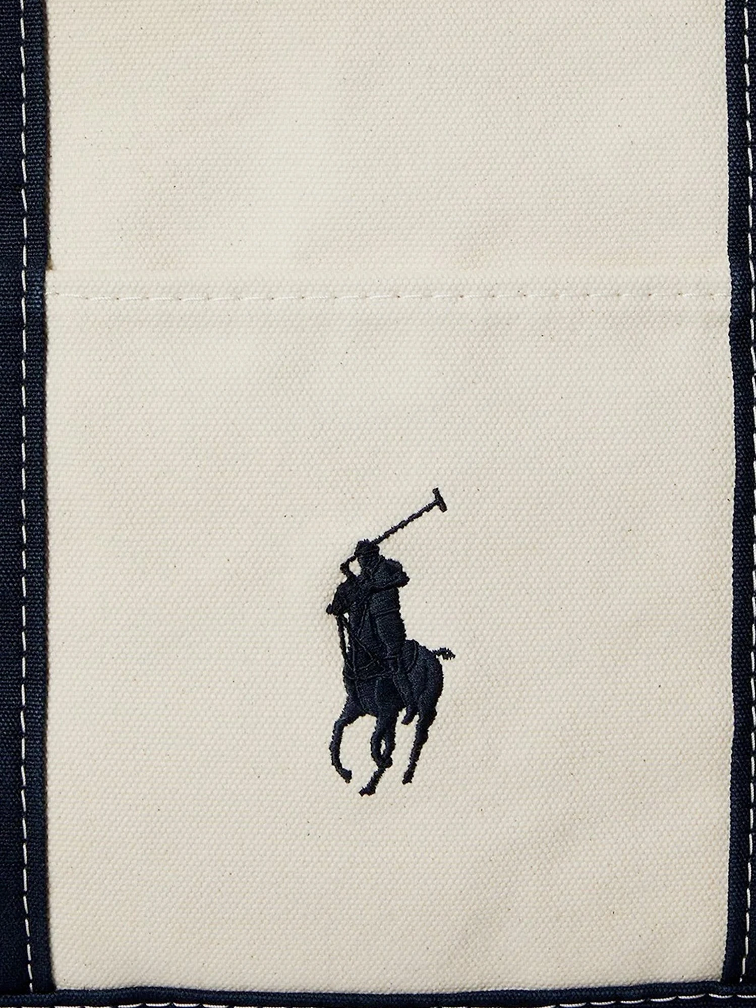 Denim shoulder bag with embroidered logo on the front