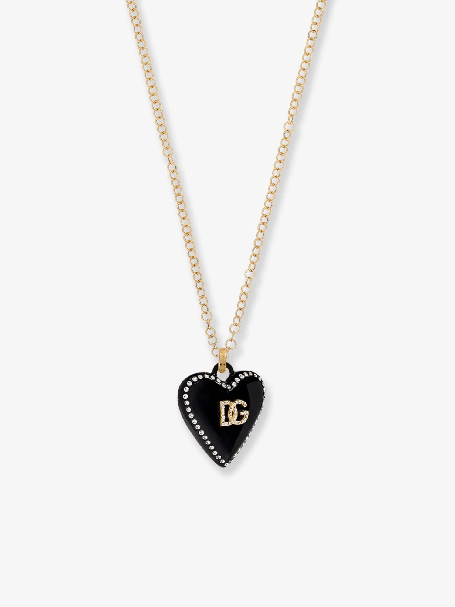 Metal necklace with rhinestones
