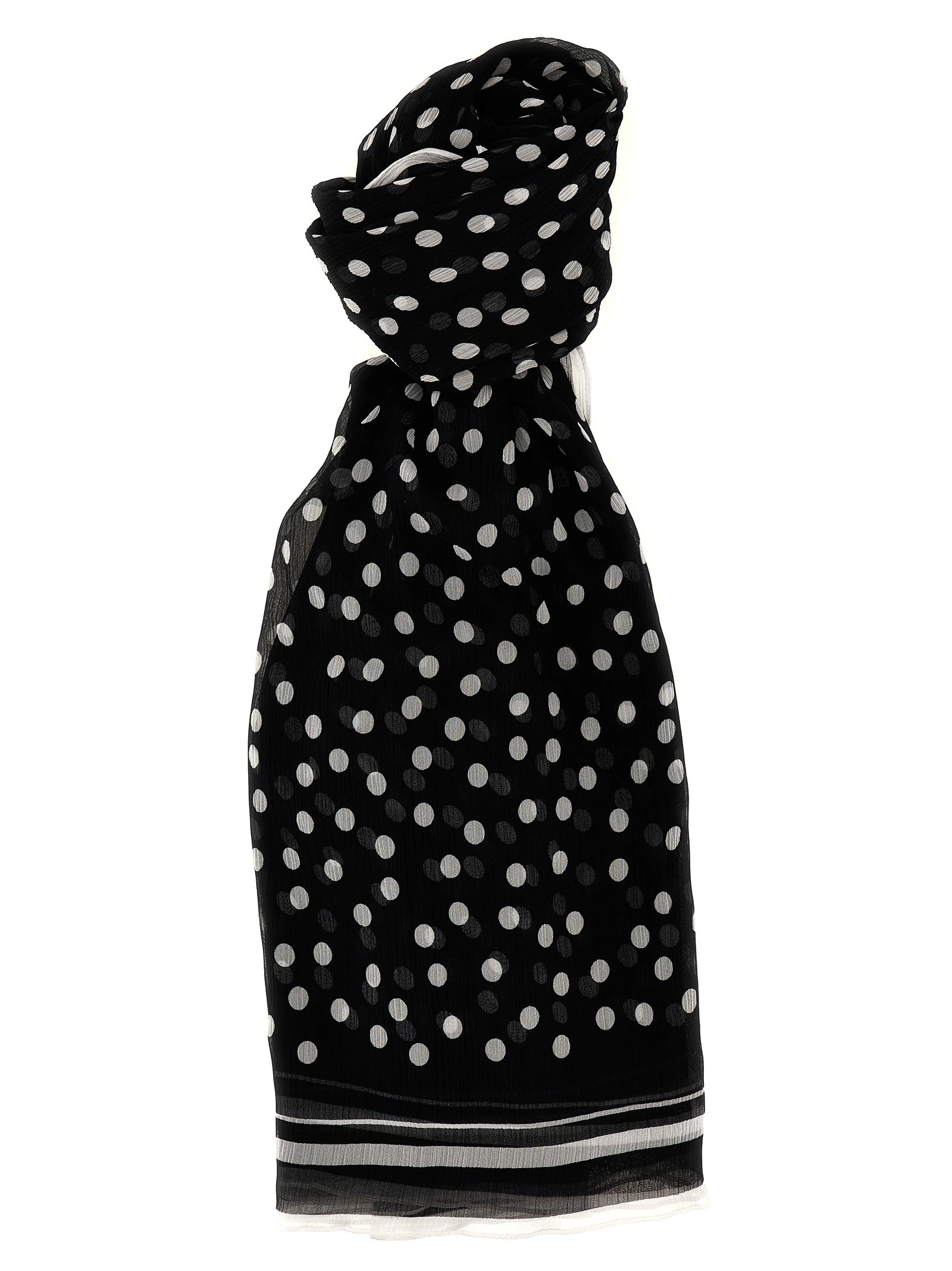 Polka dot chiffon scarf