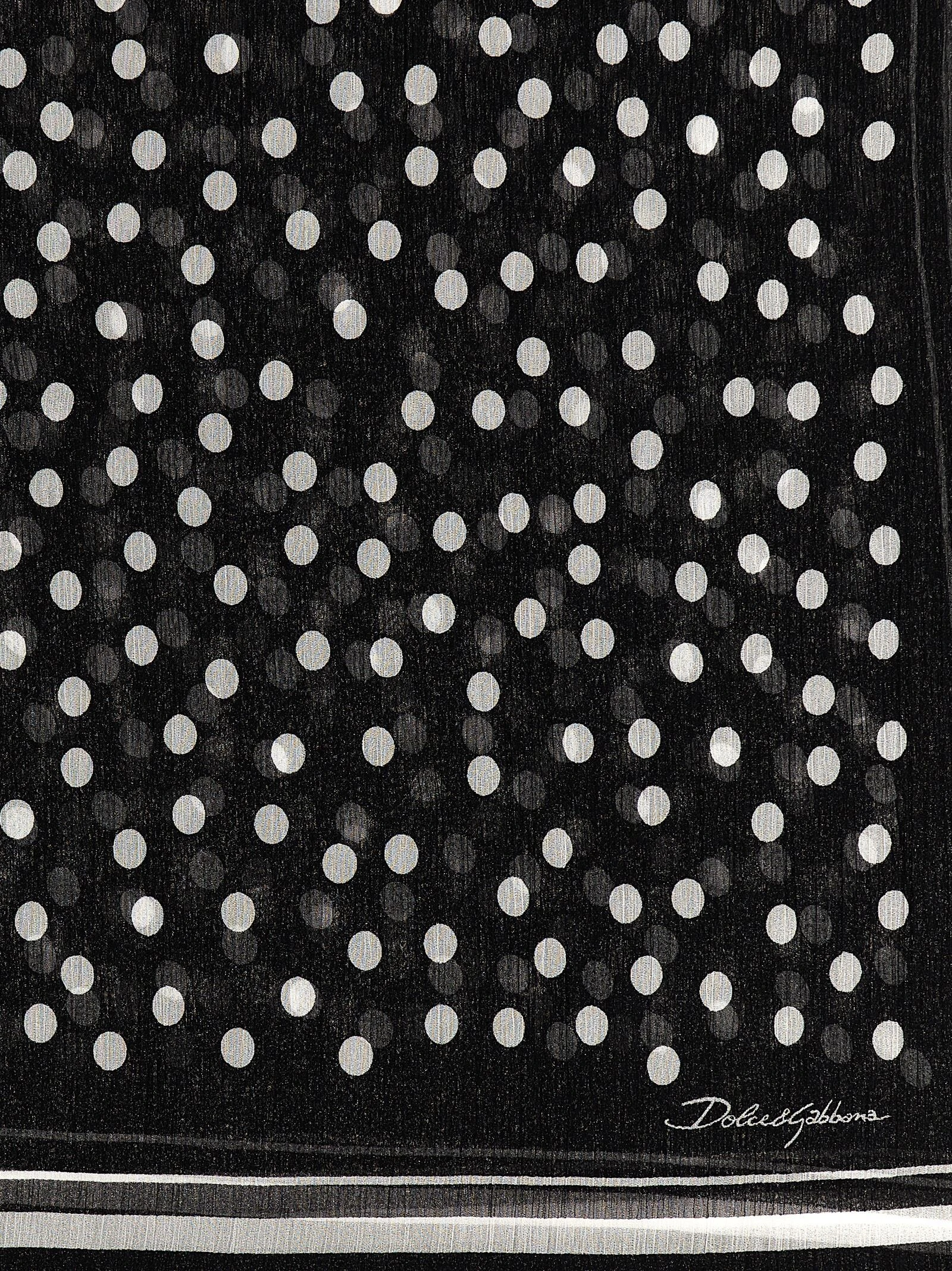 Polka dot chiffon scarf