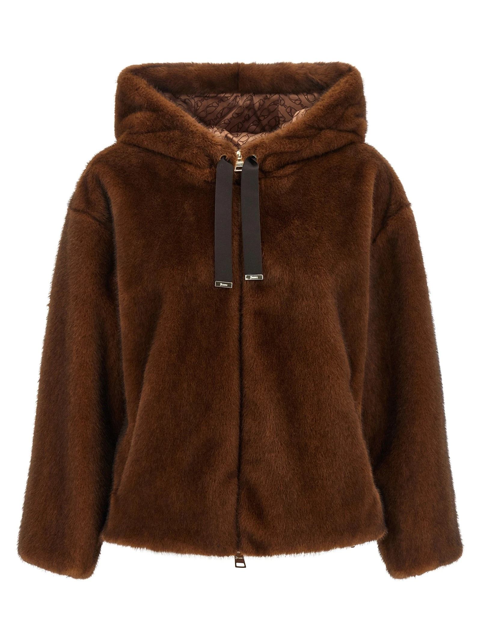 Faux fur bomber jacket