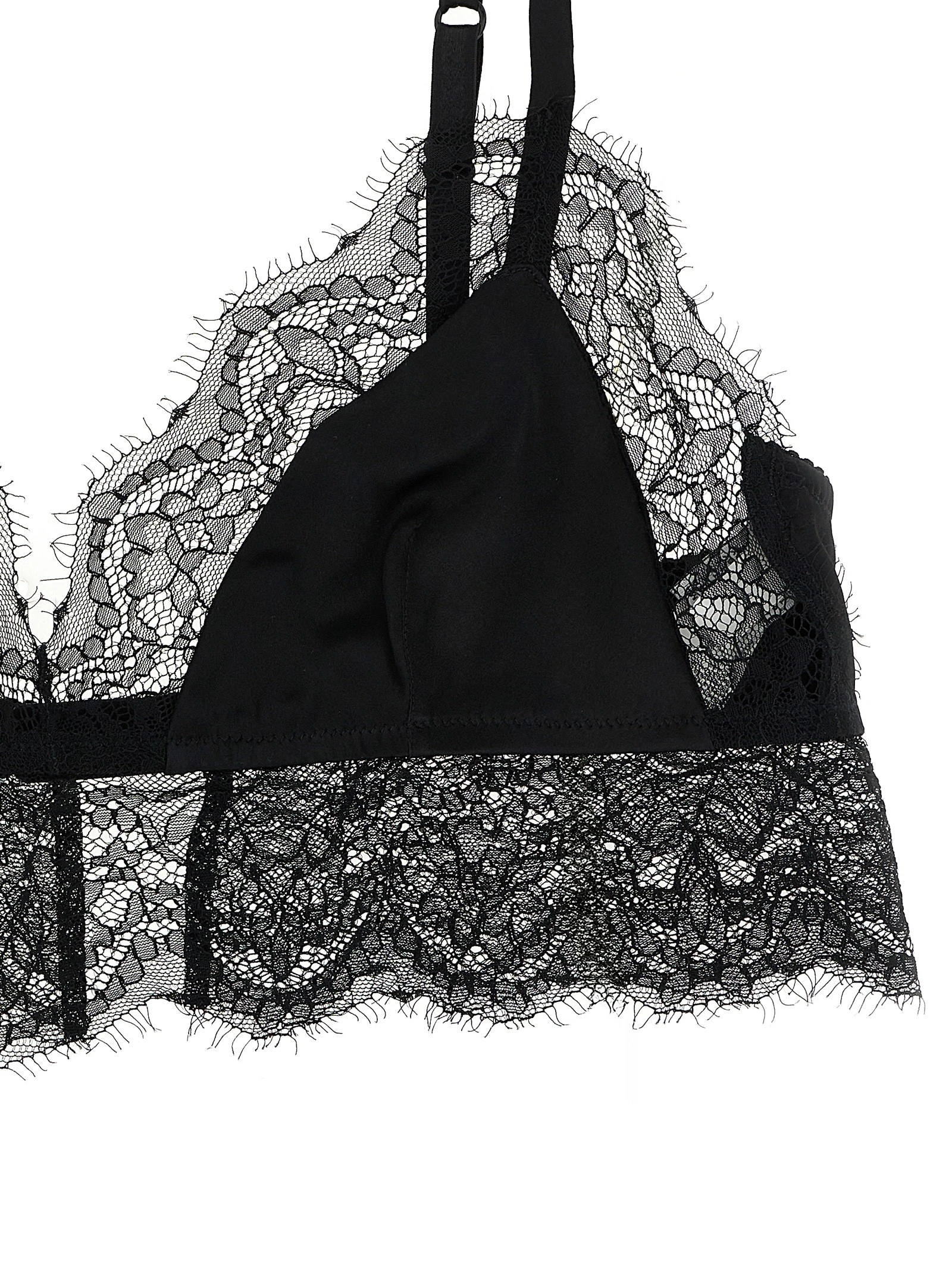 Lace satin bra