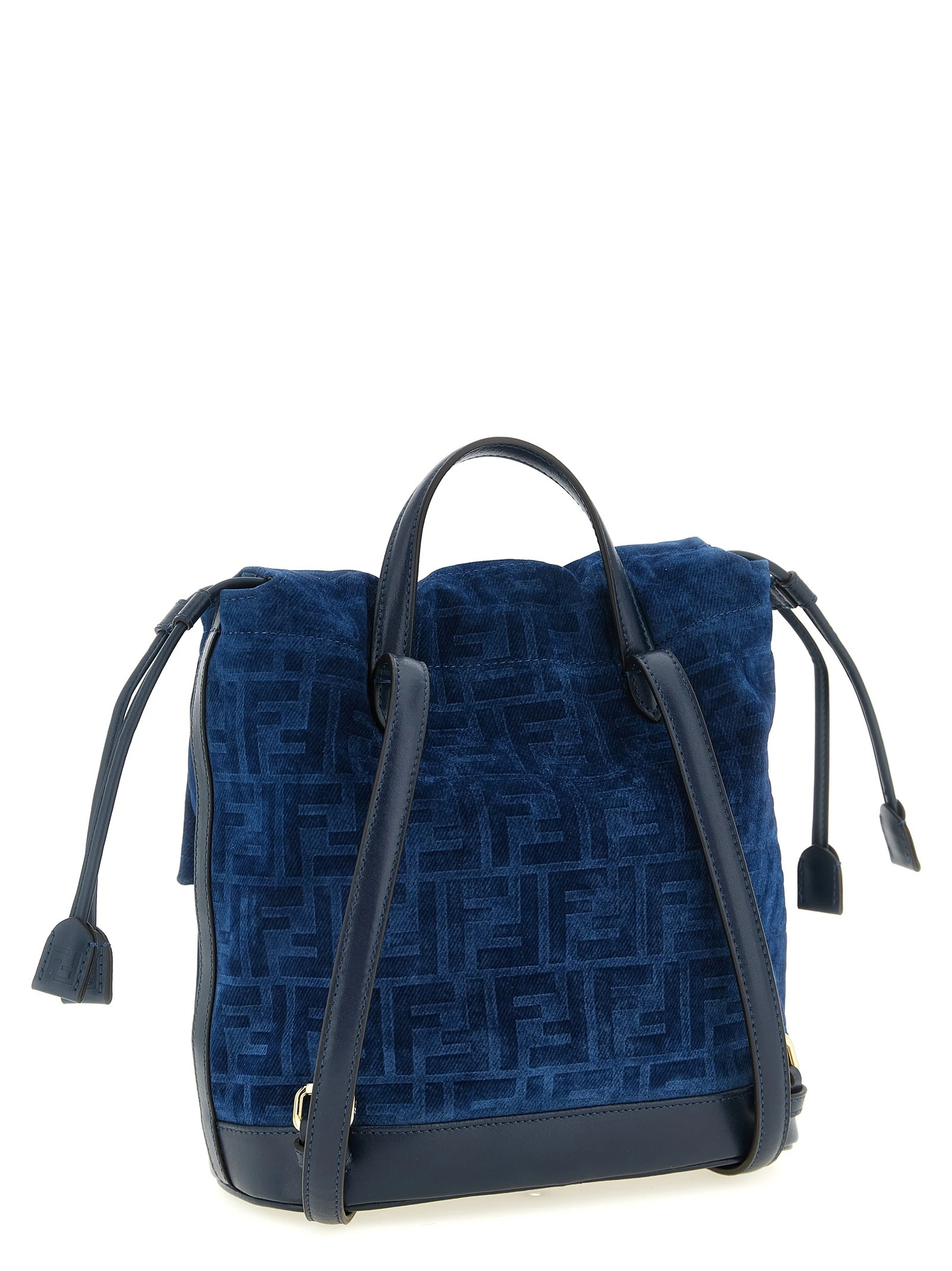 FF flocked denim backpack