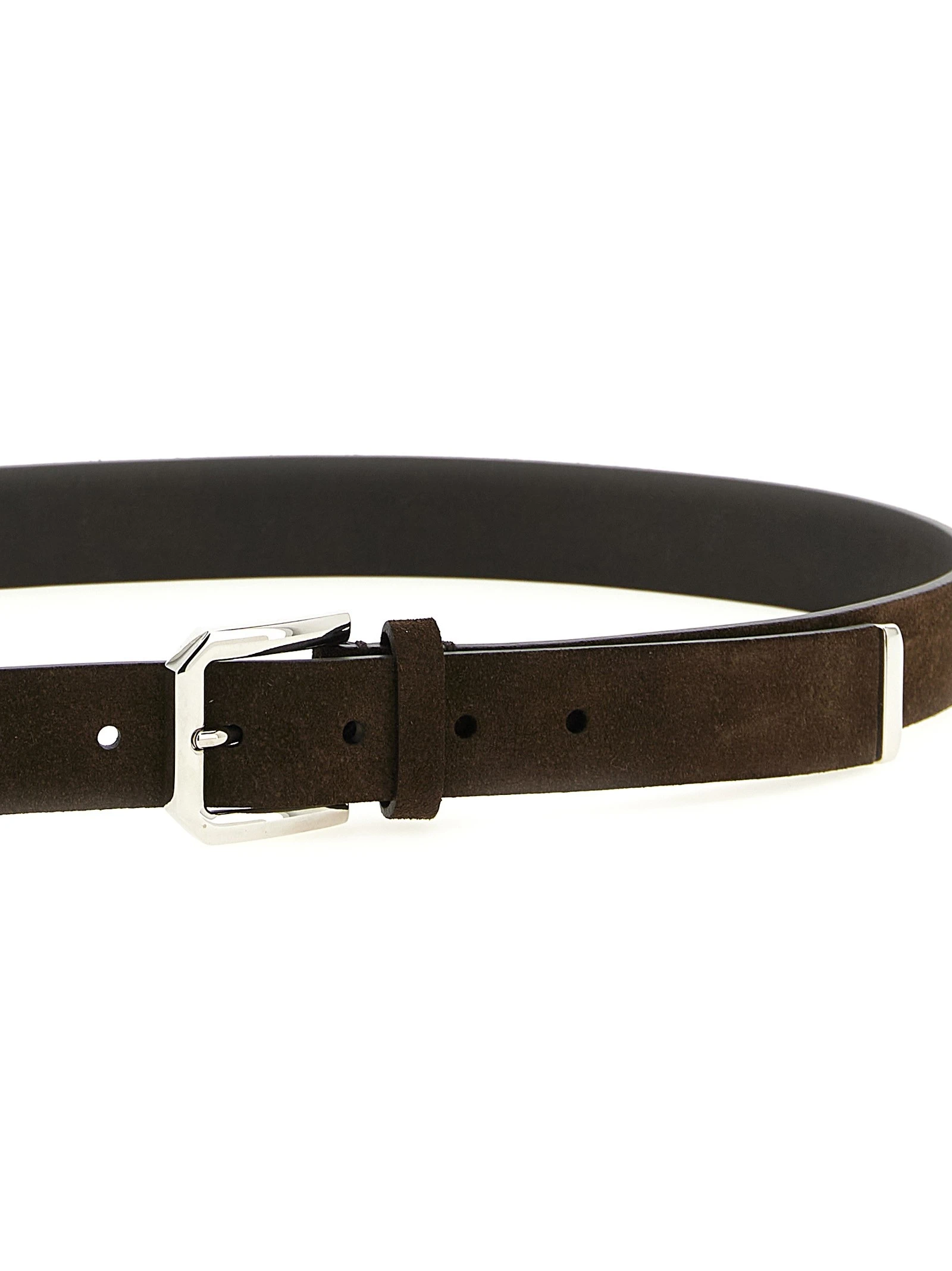 Inverted leather belt