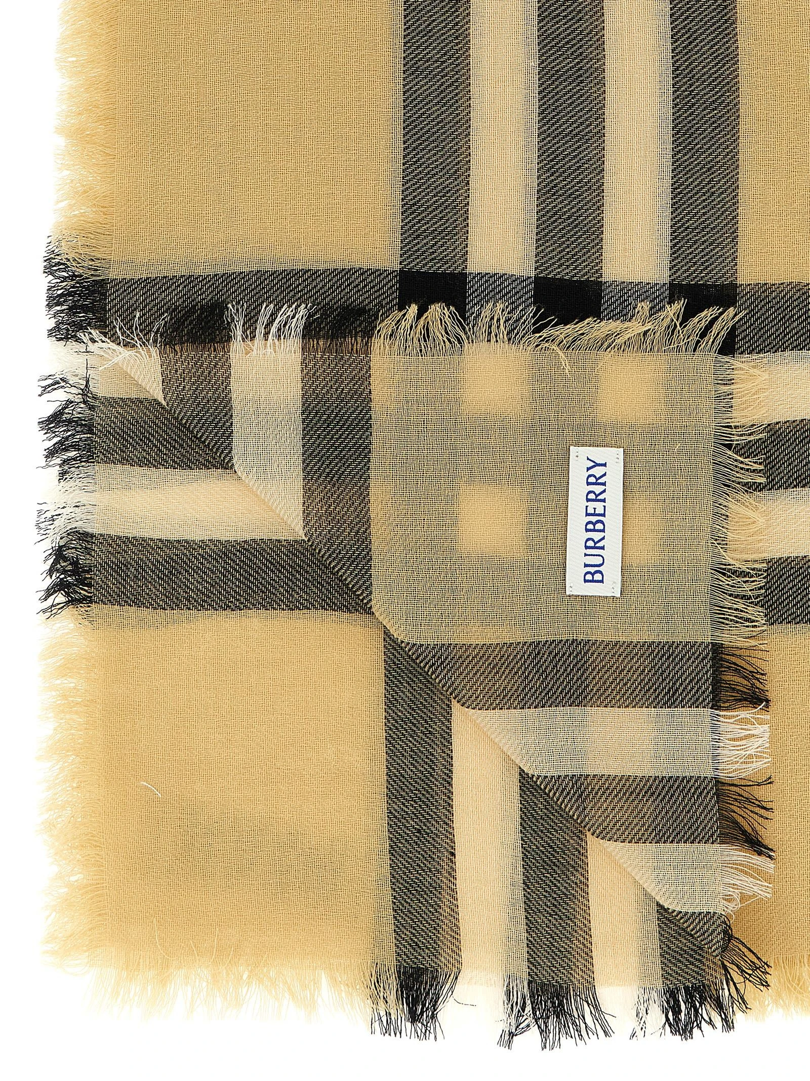 Check wool scarf