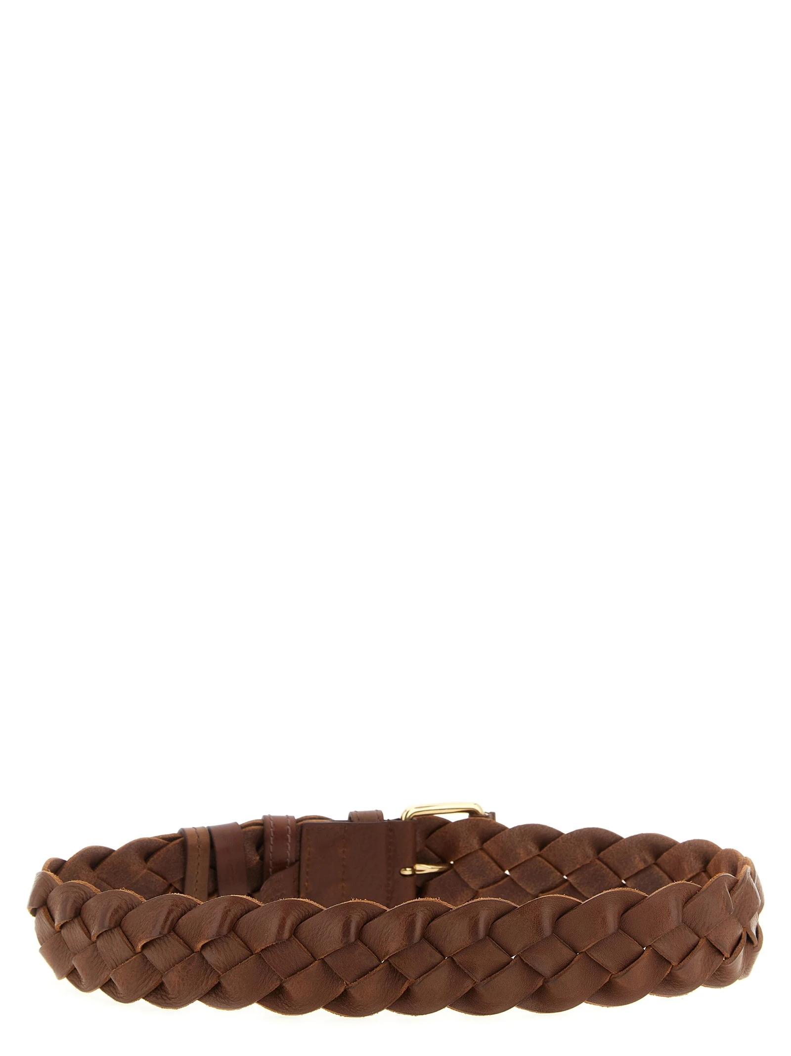 Braided leather belt