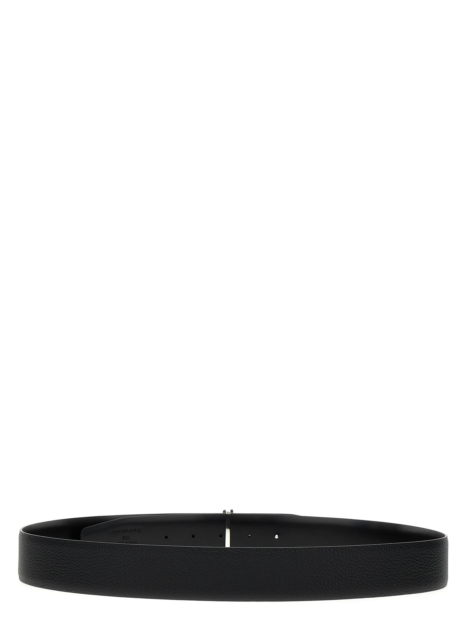 Logo leather belt