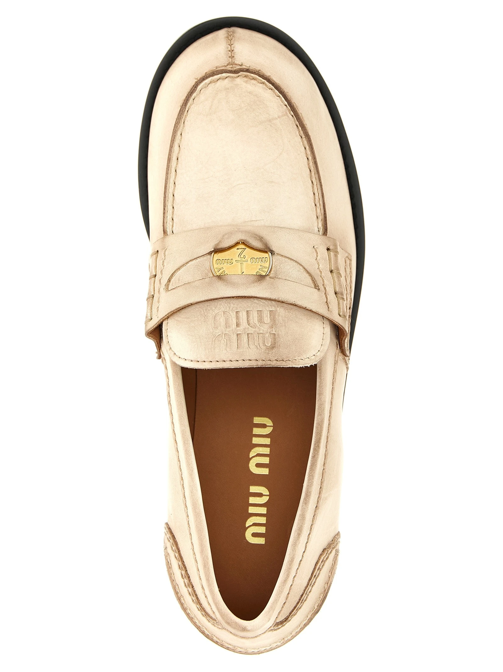 Waxed leather loafers