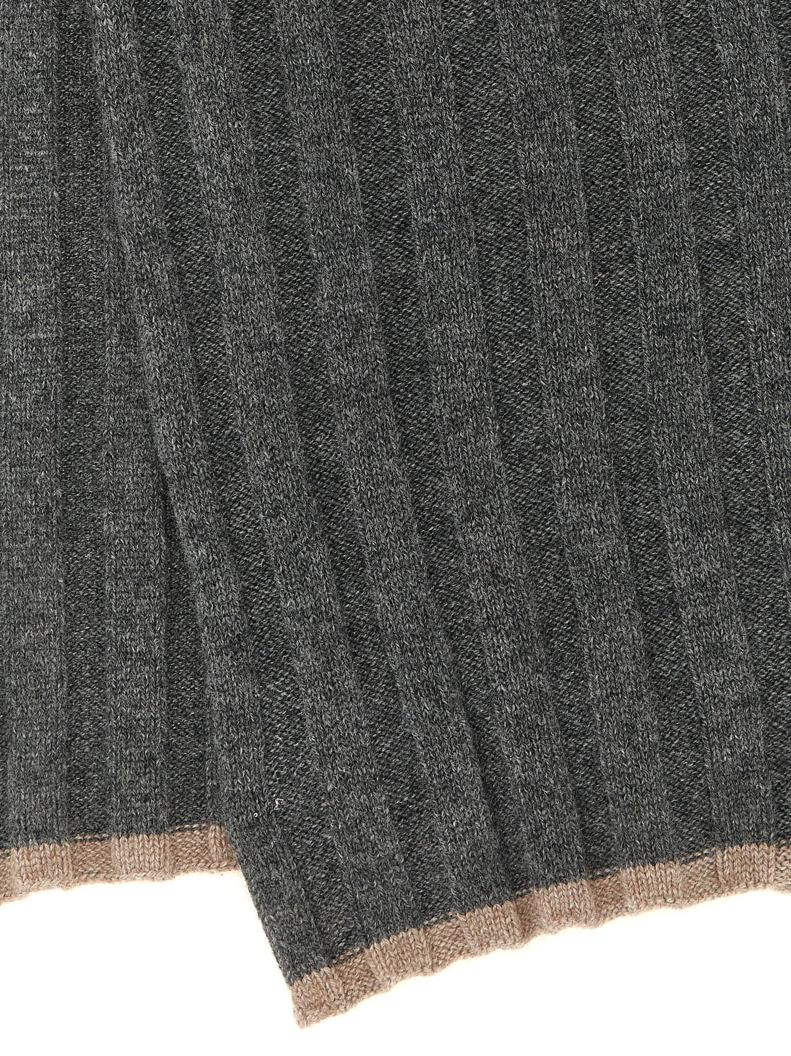 Ribbed cashmere knit scarf