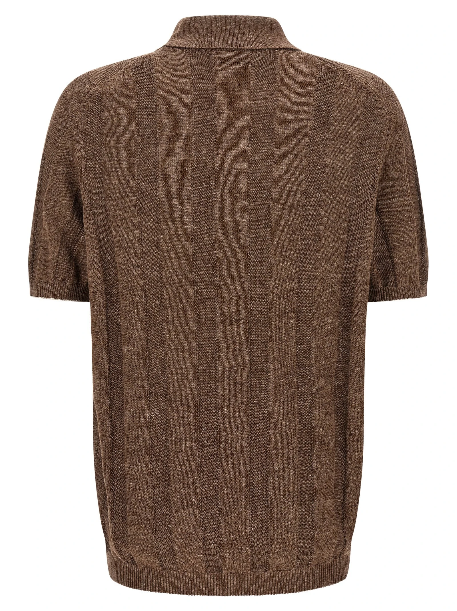 Wide ribbed polo shirt