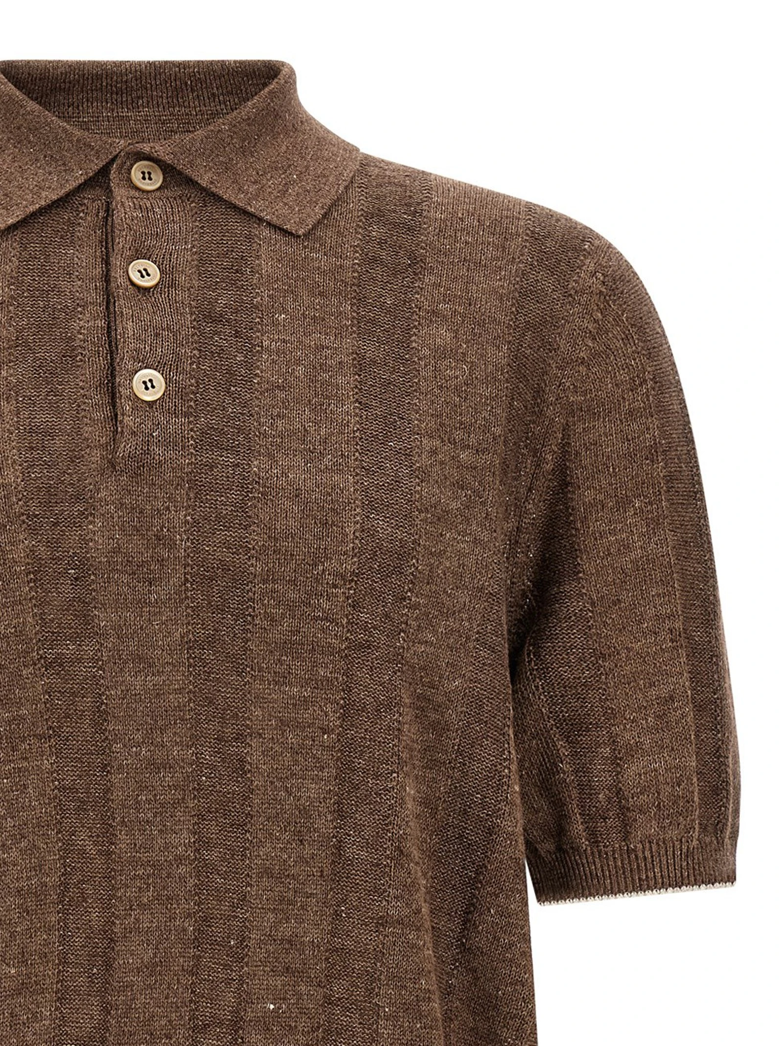 Wide ribbed polo shirt