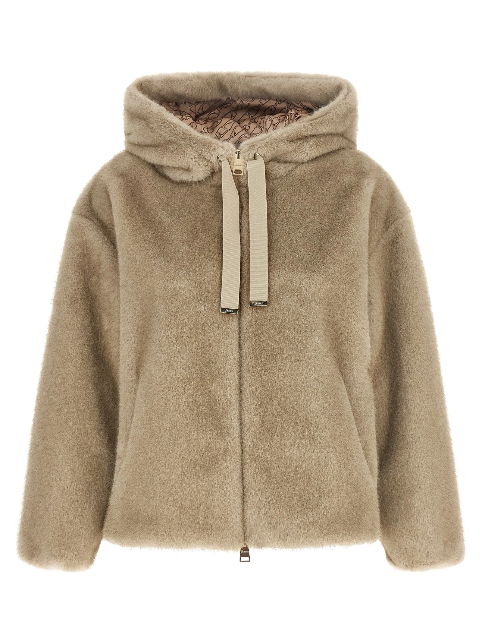 Eco fur hooded