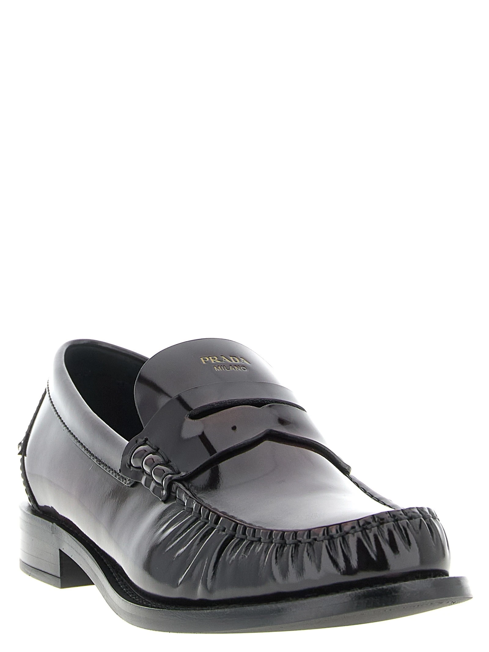 Brushed leather loafers