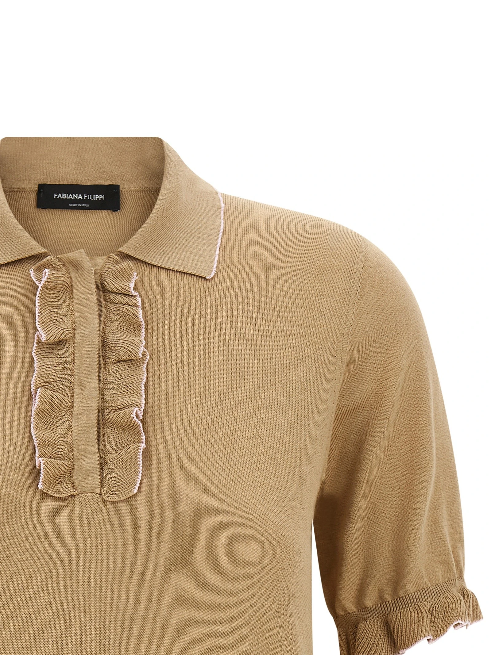 Cotton silk polo shirt