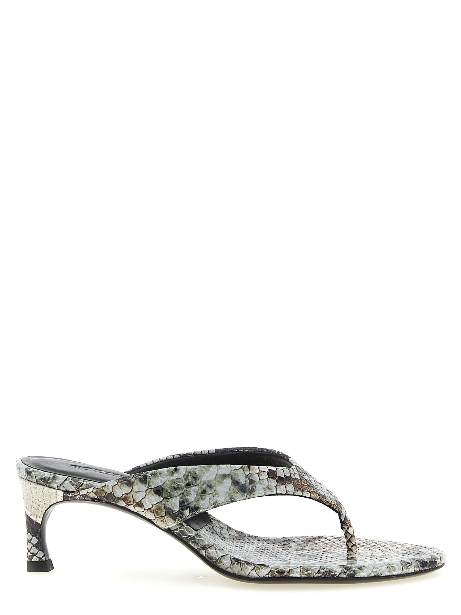 Snake leather mules