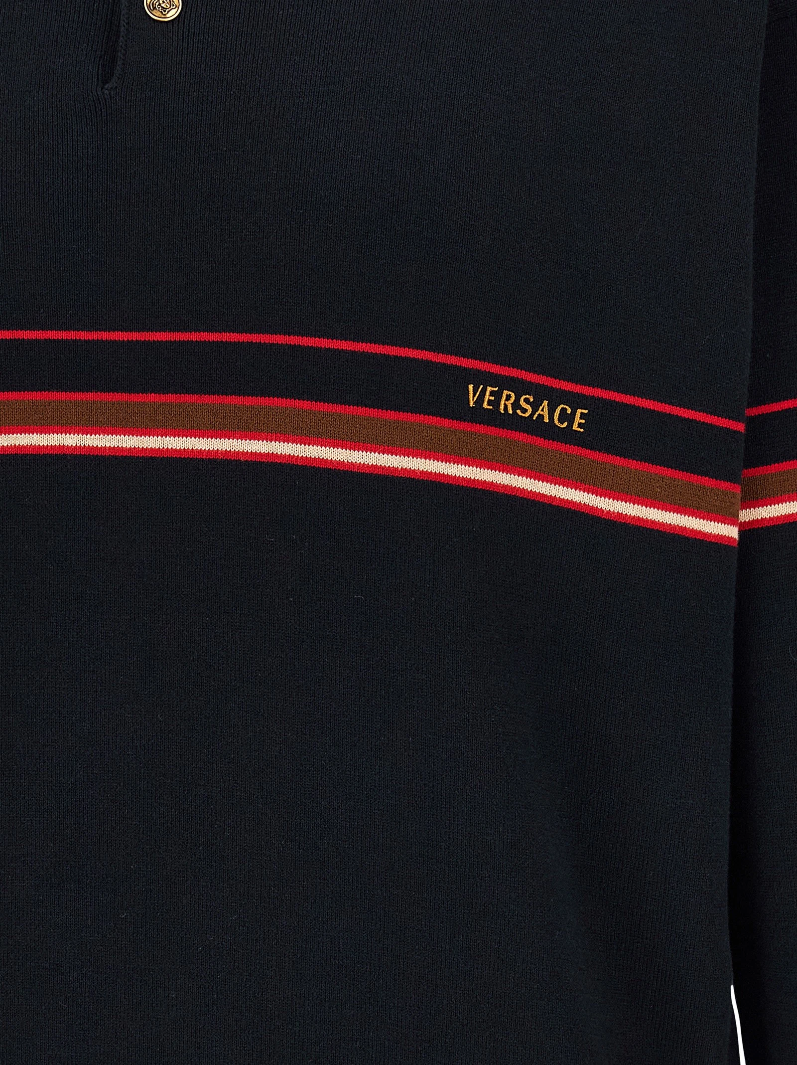 Inlaid striped polo shirt